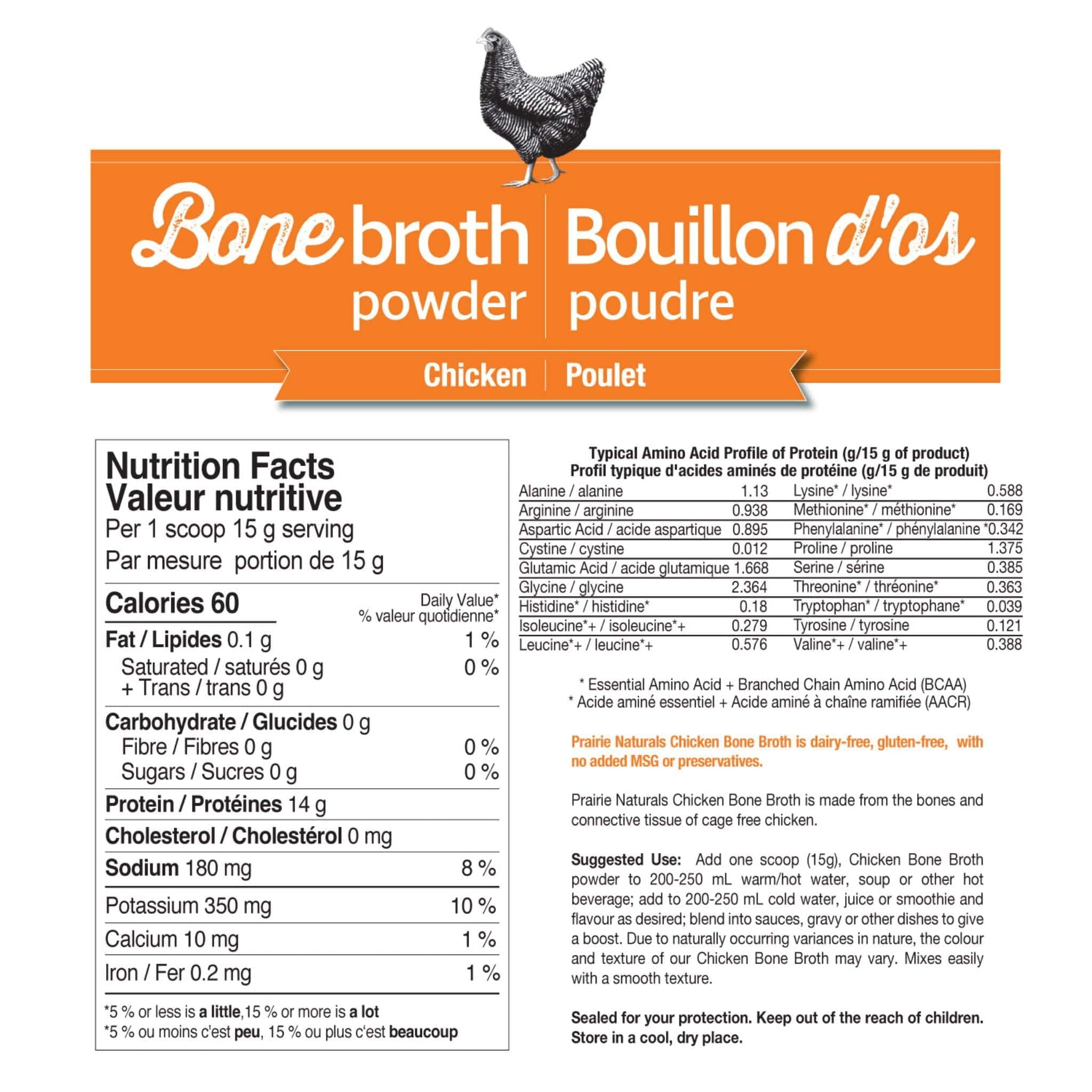 Prairie Naturals Chicken Bone Broth Protein Powder, Collagen Protein for Gut Health, Joints and Skin Health - Image 3