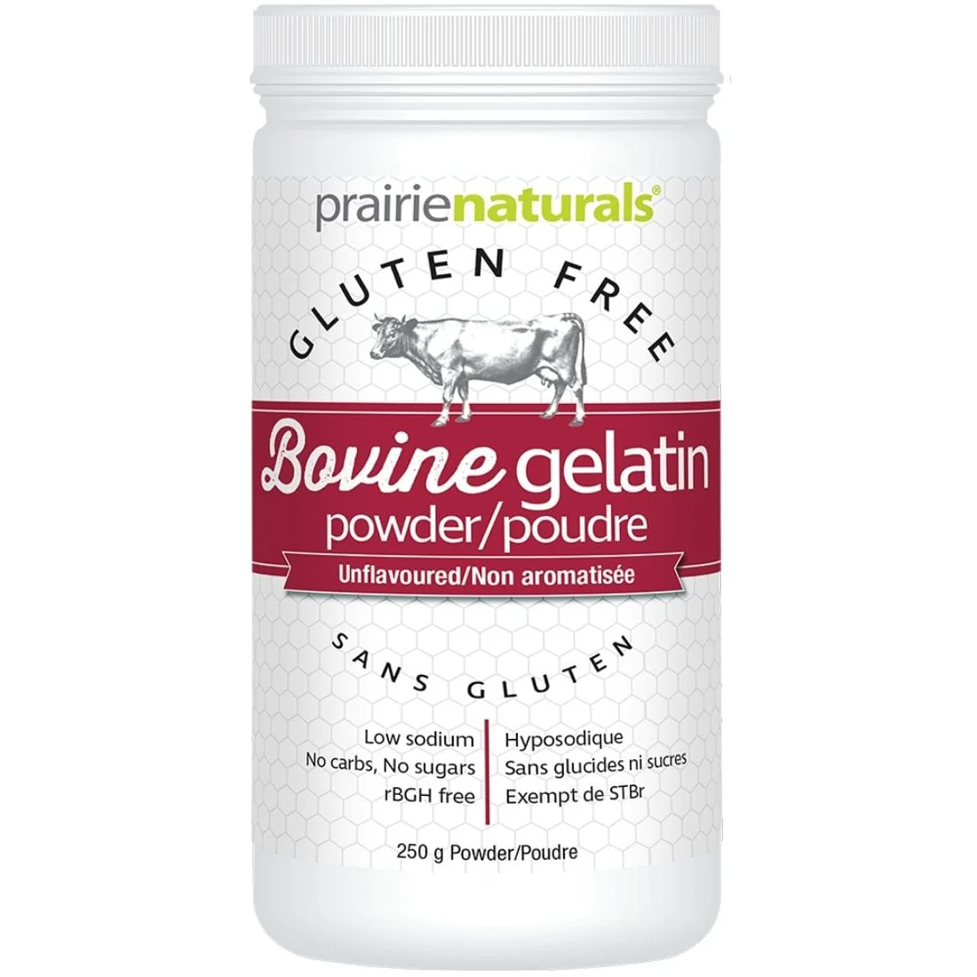 Prairie Naturals Grass-Fed Bovine Gelatin Powder (Non-GMO), 250g