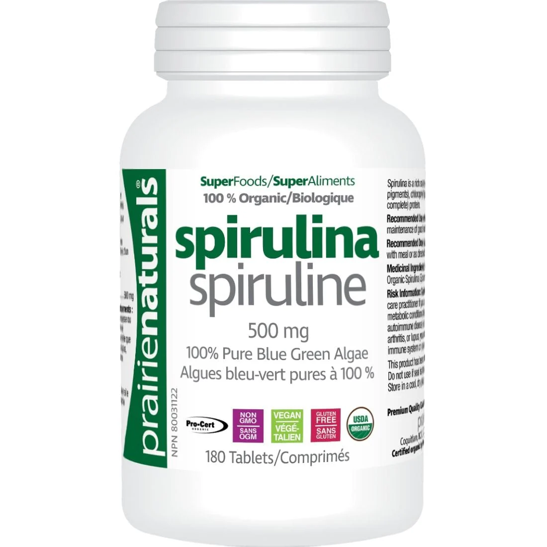 Prairie Naturals Organic Spirulina (Fair-Trade 100% Pure Blue Green Algae) - Image 2