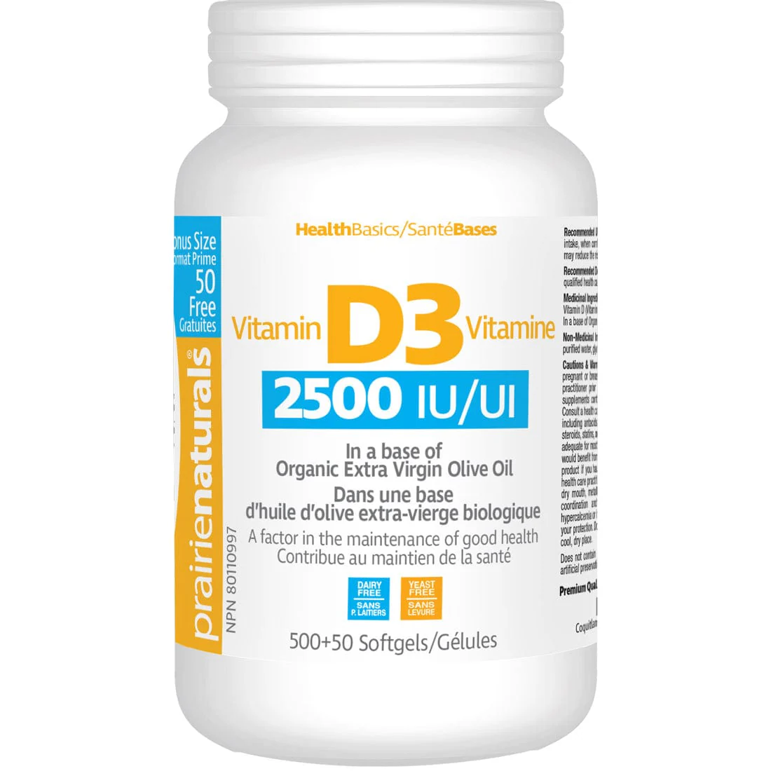 Prairie Naturals Vitamin D 2500IU Softgels - Image 4