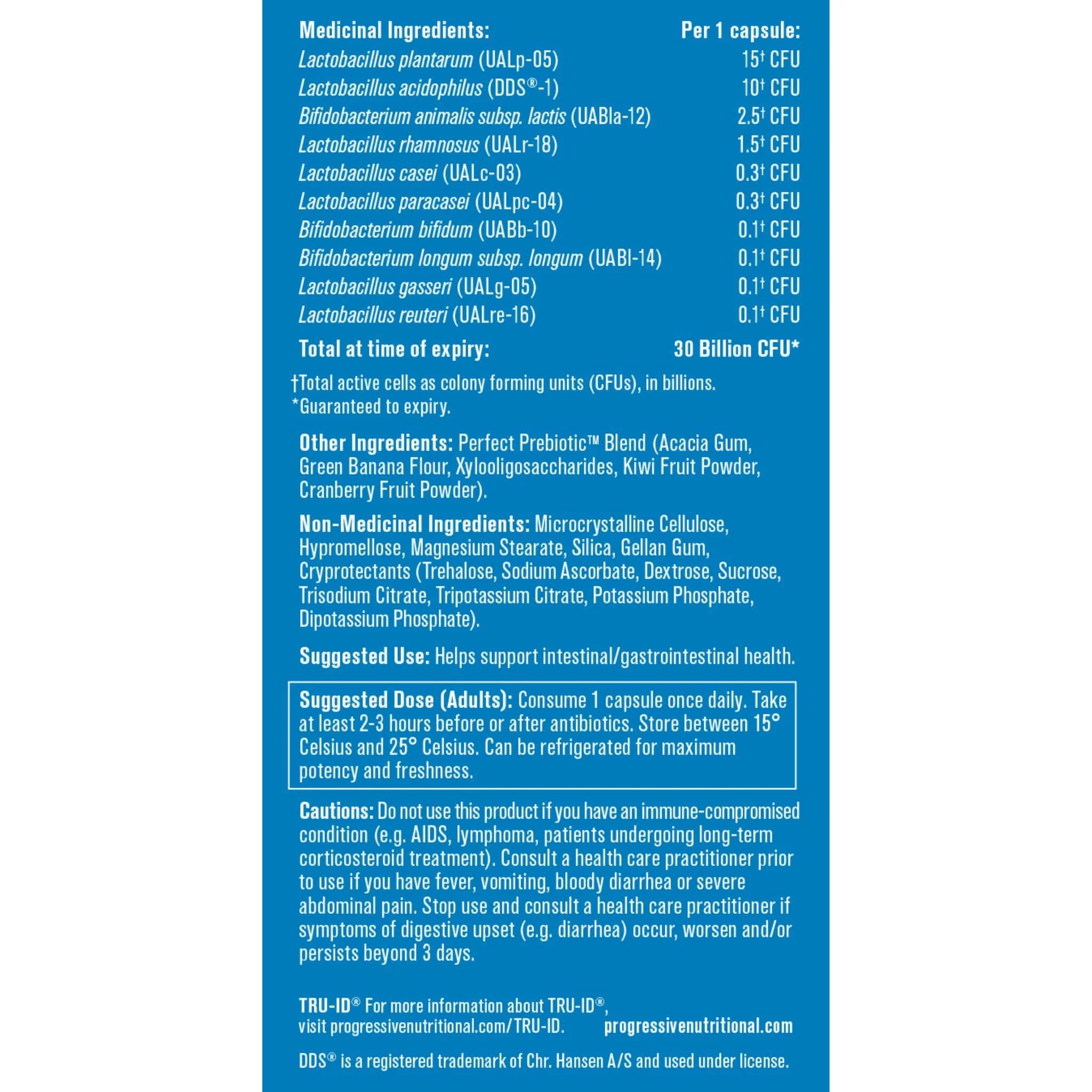 Progressive Perfect Probiotic 30 Billion CFU Delayed Release Vegetable Capsules, Shelf Stable - Image 3