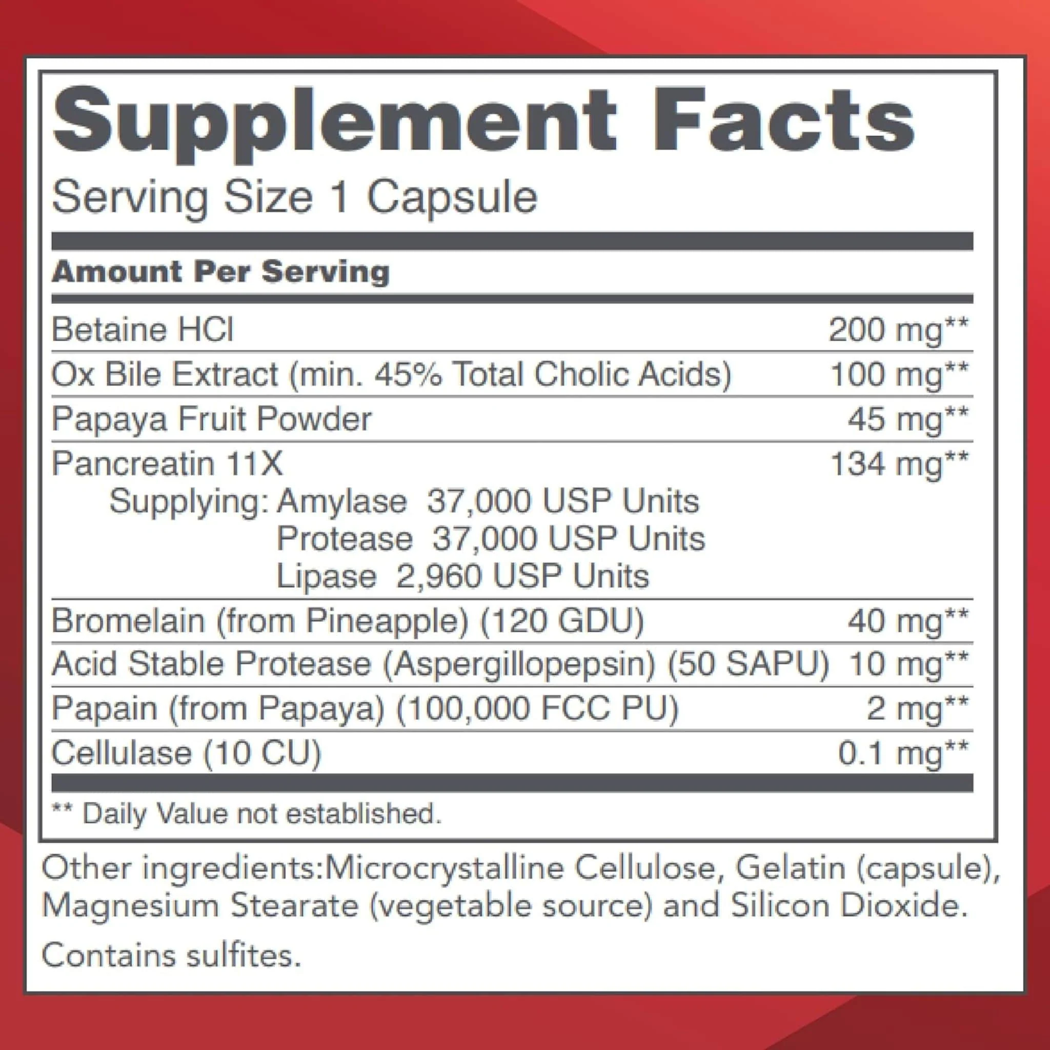 Protocol For Life Balance Enzymes-HCL, Digestive Enzymes with Betaine HCl for Stomach Acid and Nutrient Absorption, 120 Capsules - Image 3