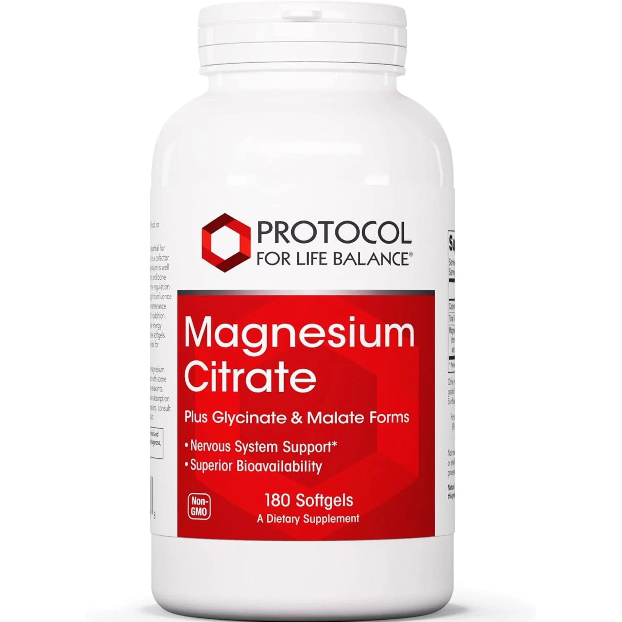 Protocol For Life Balance Magnesium Citrate 400mg, Plus Glycinate and Malate Forms, 180 Softgels - Image 2