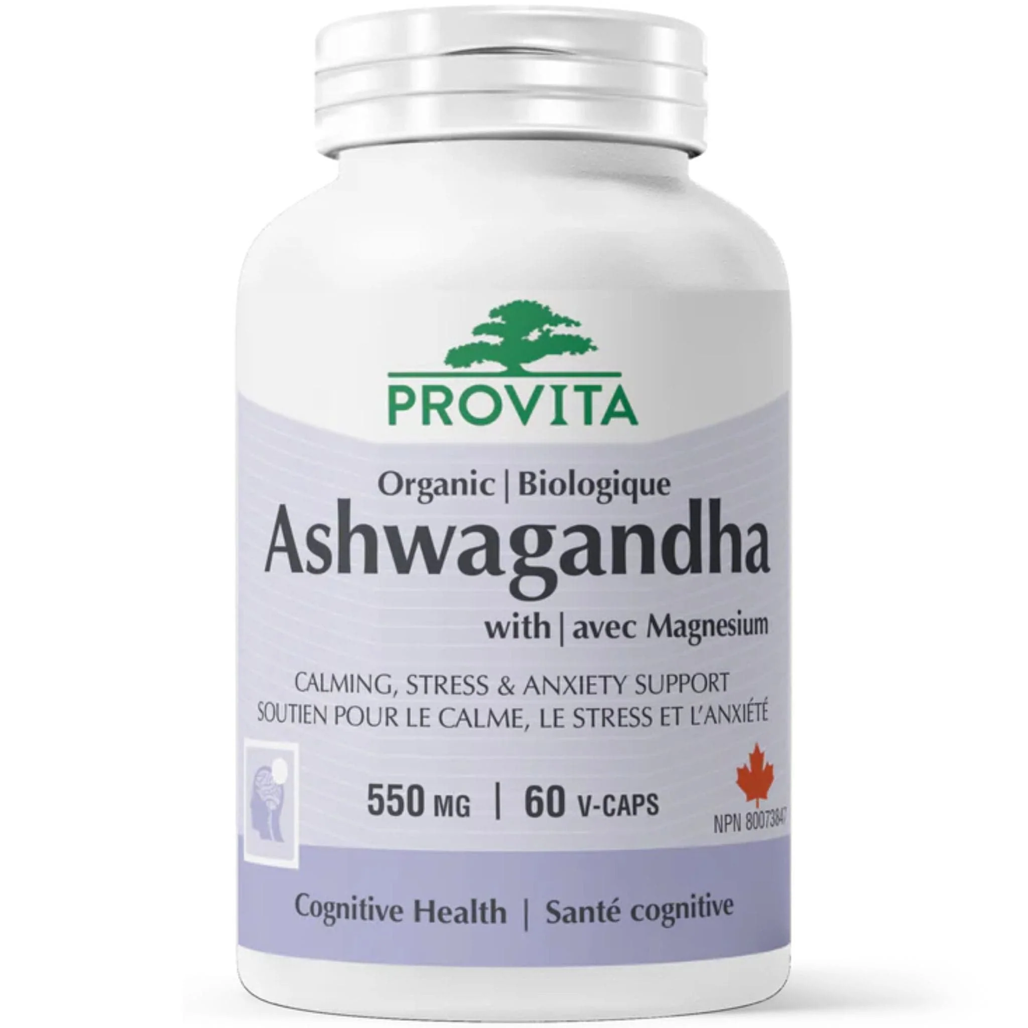 Provita Ashwagandha 550mg with Magnesium 50mg, 60 Capsules