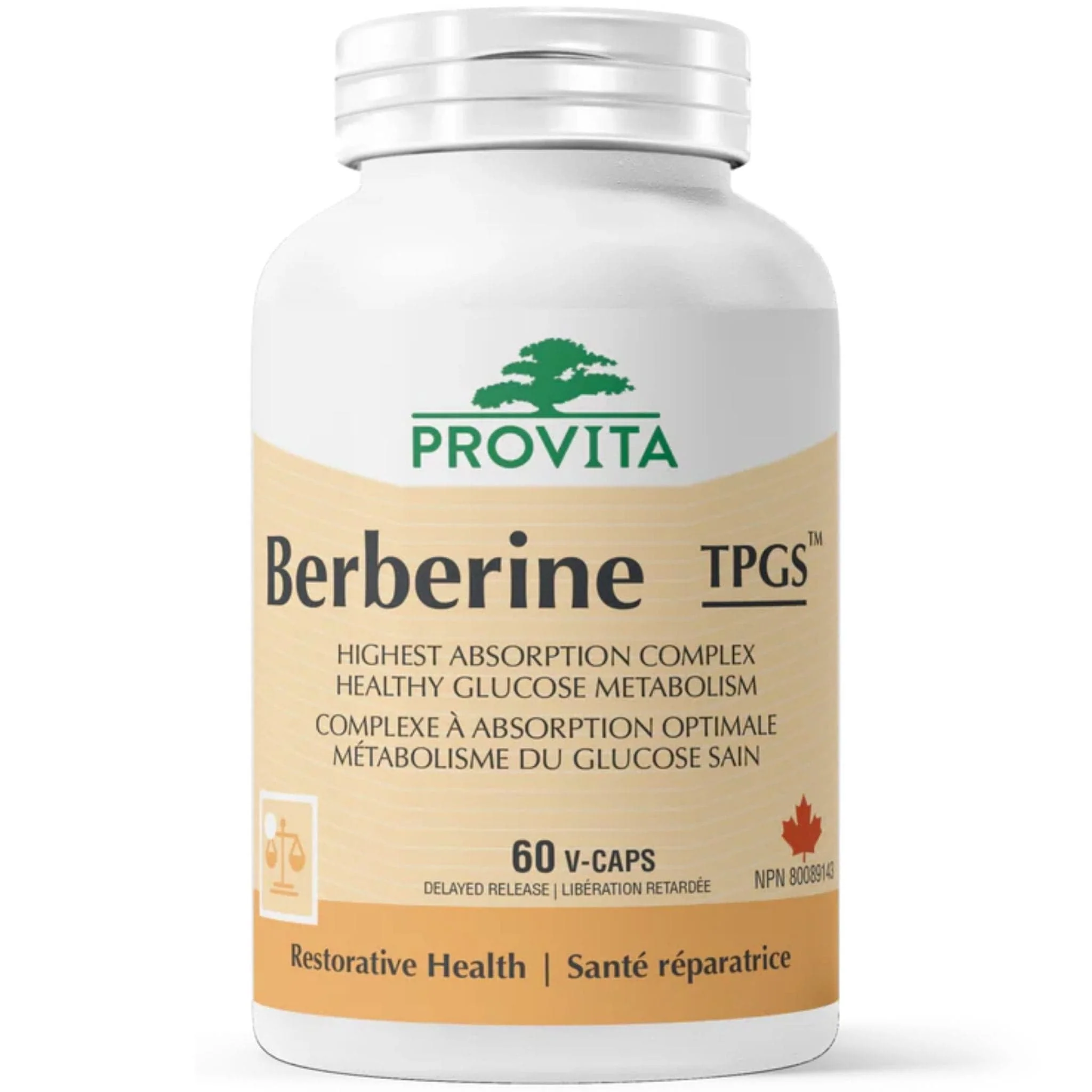 Provita Berberine TPGS 500mg Berberine with Chitosan, Chromium and Caprylic Acid, 60 Delayed Release Capsules