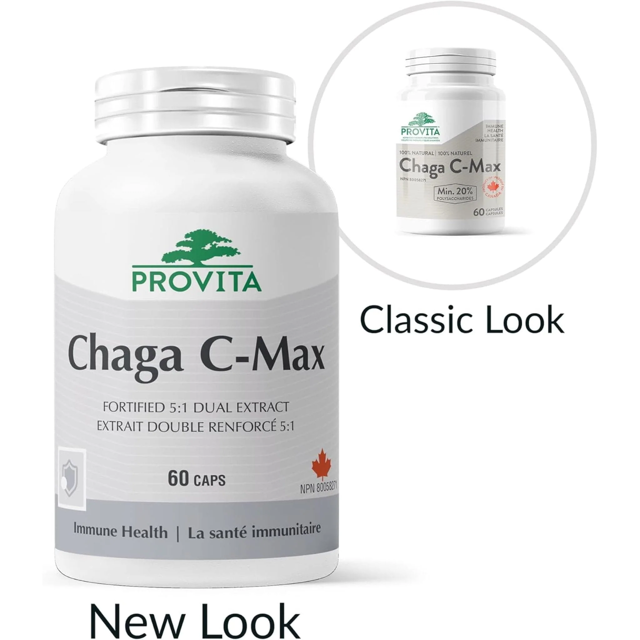 Provita Chaga C-Max, 5:1 Concentrated Chaga Mushroom, 60 Capsules - Image 2