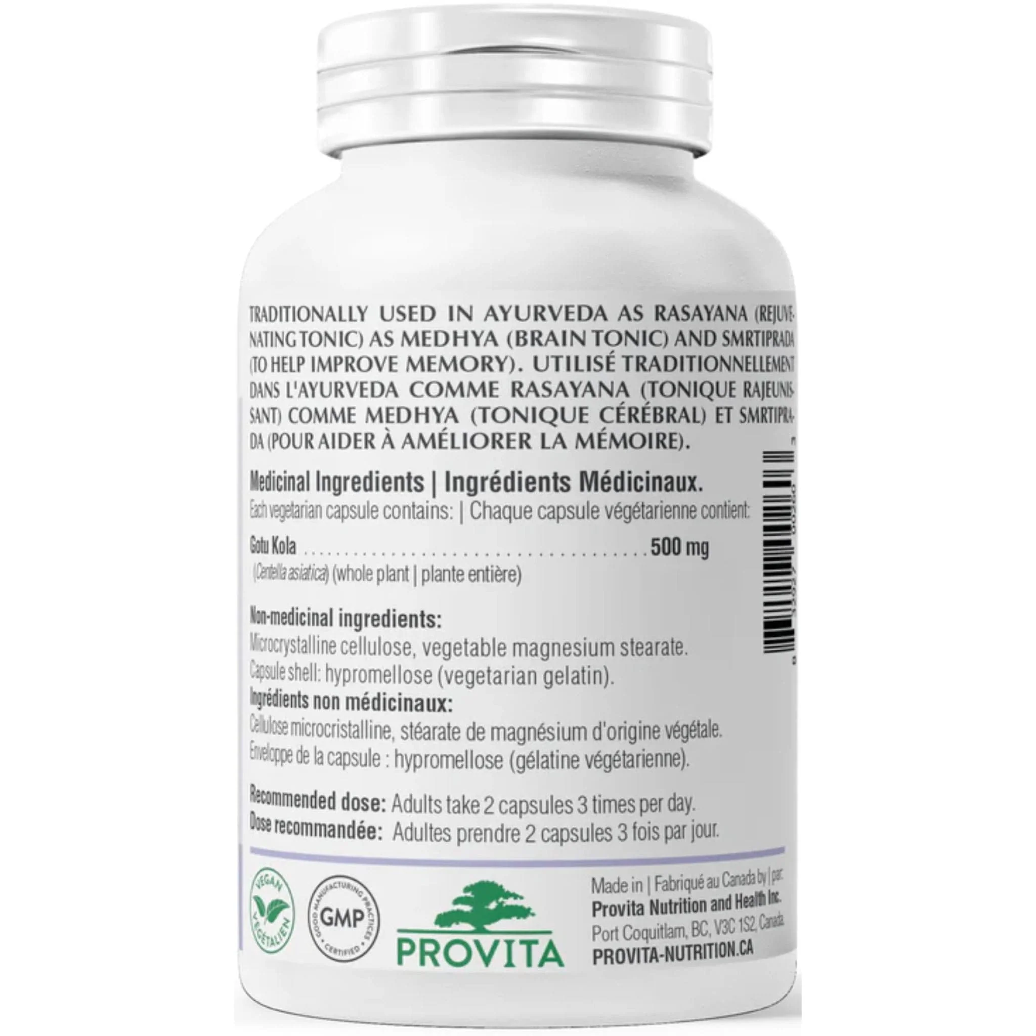 Provita Gotu Kola 500mg, Helps Stimulate Healing, 120 Capsules - Image 2