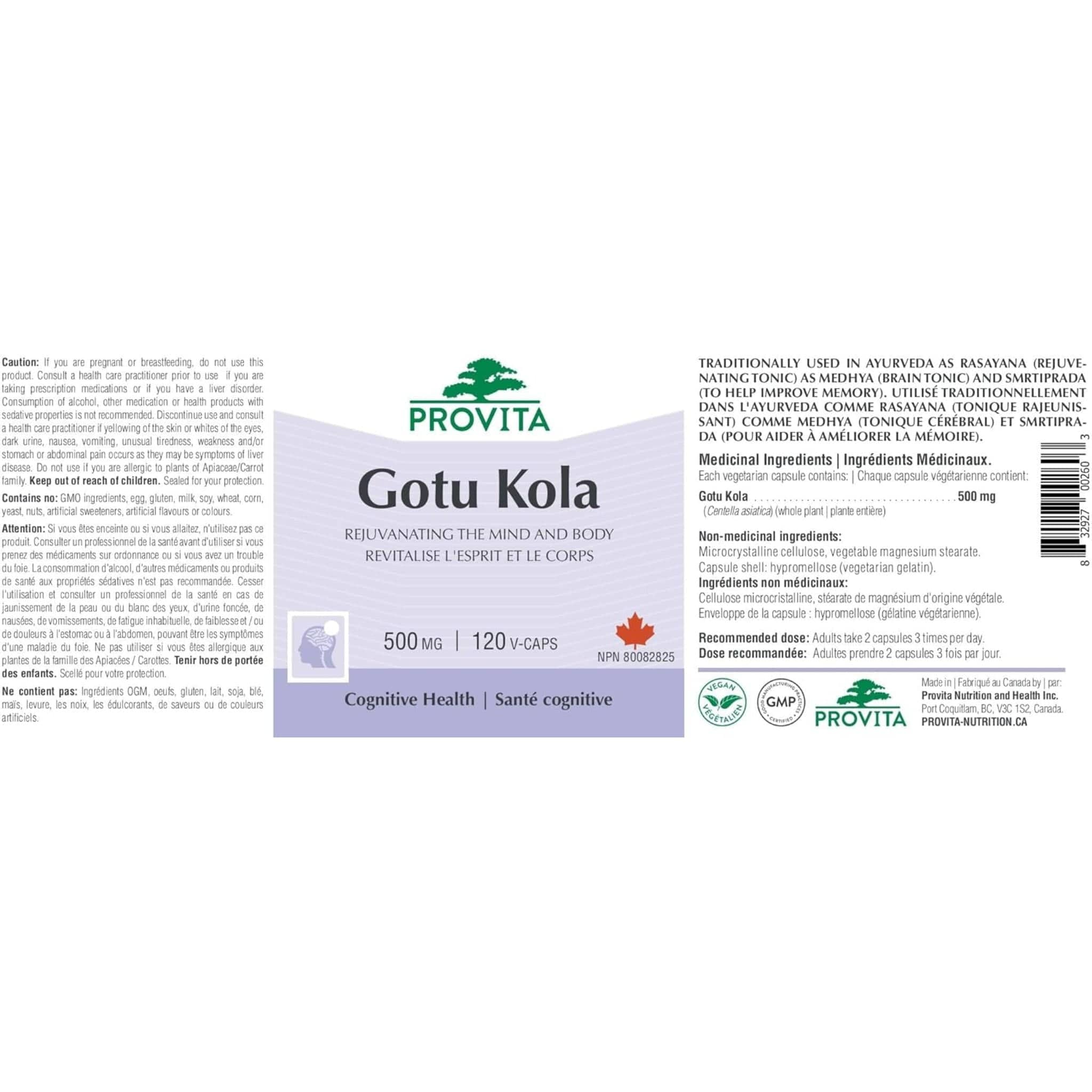 Provita Gotu Kola 500mg, Helps Stimulate Healing, 120 Capsules - Image 4