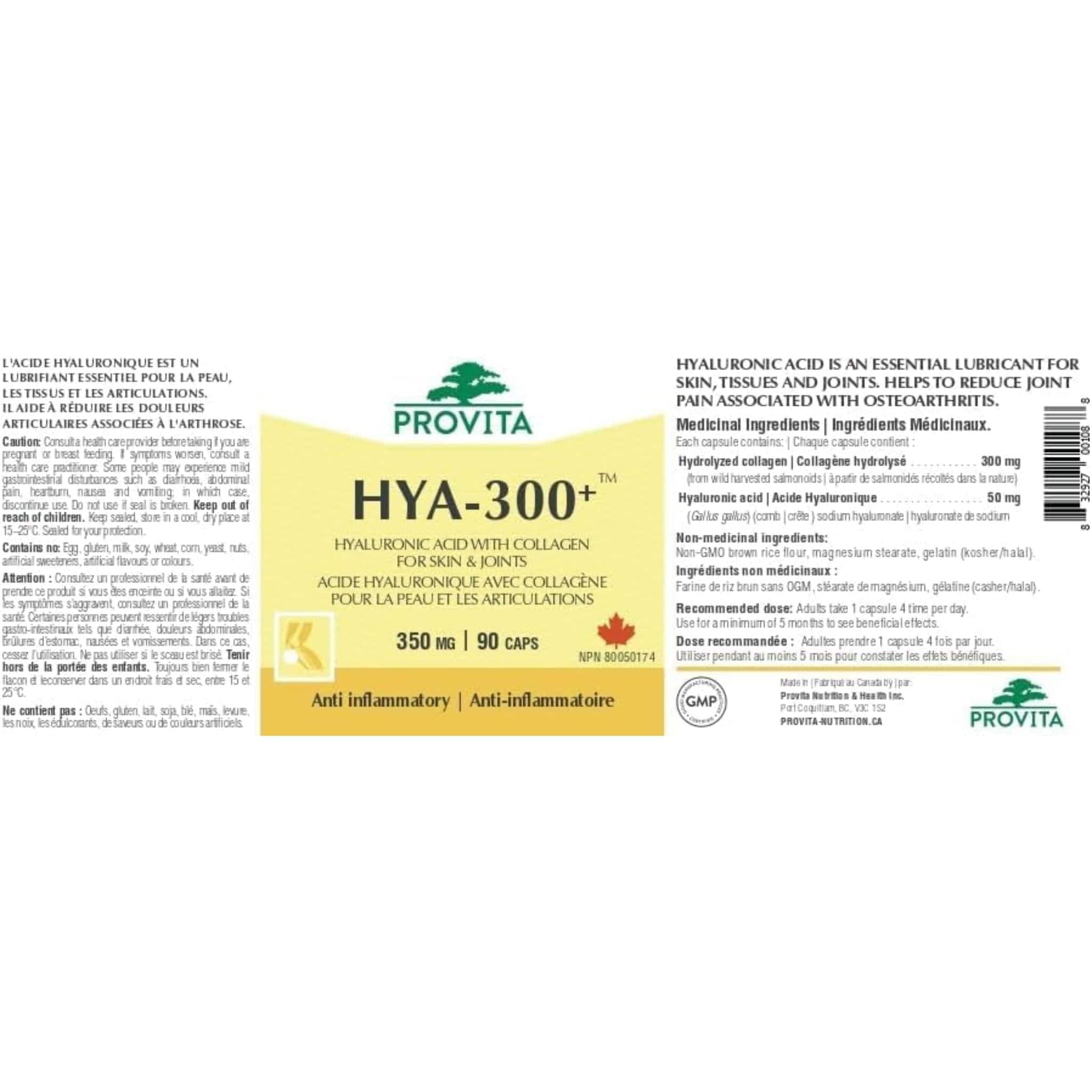 Provita Hyaluronic Acid-HYA-300+,  90 Capsules - Image 3