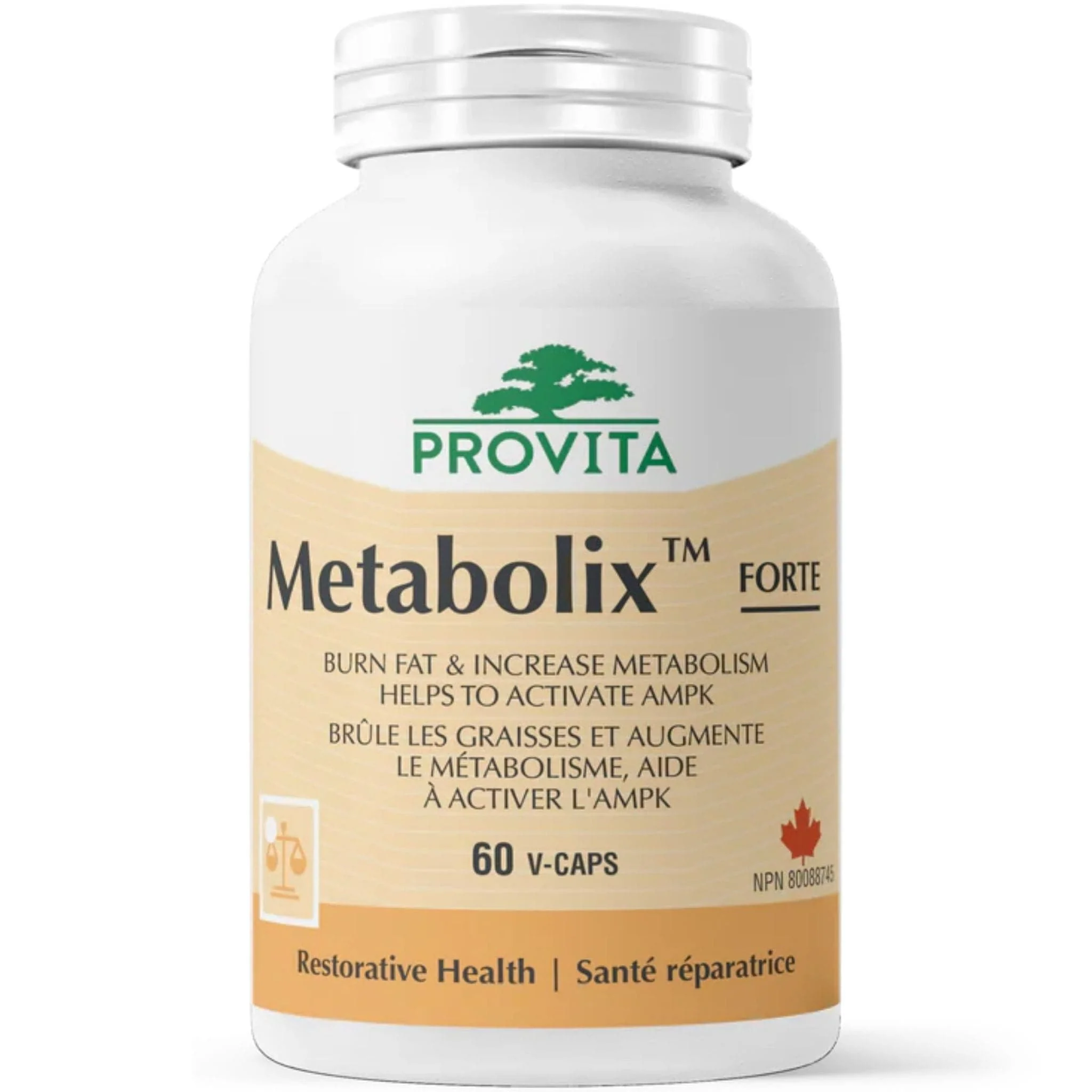 Provita Metabolix AMPK, Helps activate AMPK to switch from burning glucose to burning fat energy, 60 Capsules