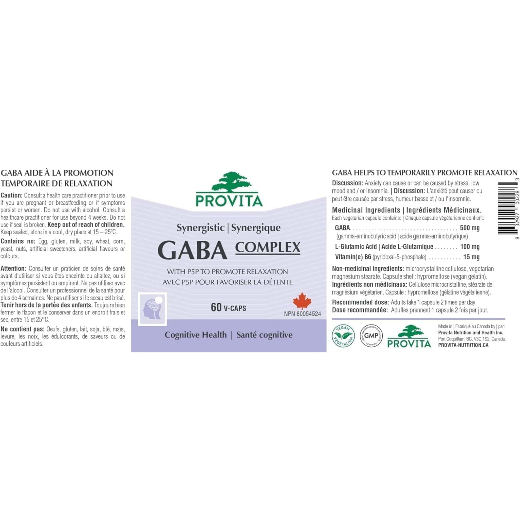 Provita Synergistic GABA Pro 500mg with B6, 60 Capsules - Image 6