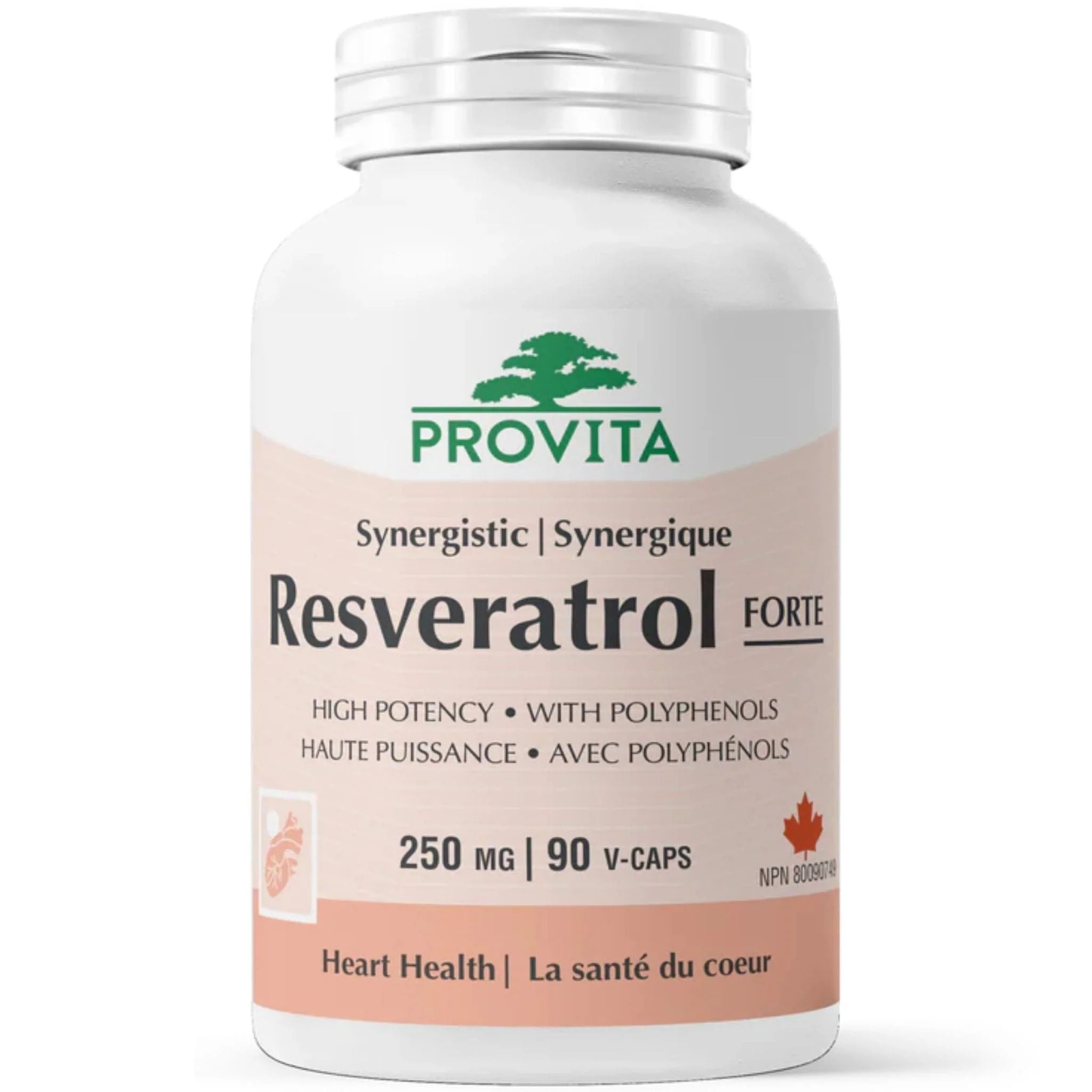 Provita Resveratrol Forte 250mg with Polyphenols, High Potency, 90 Capsules