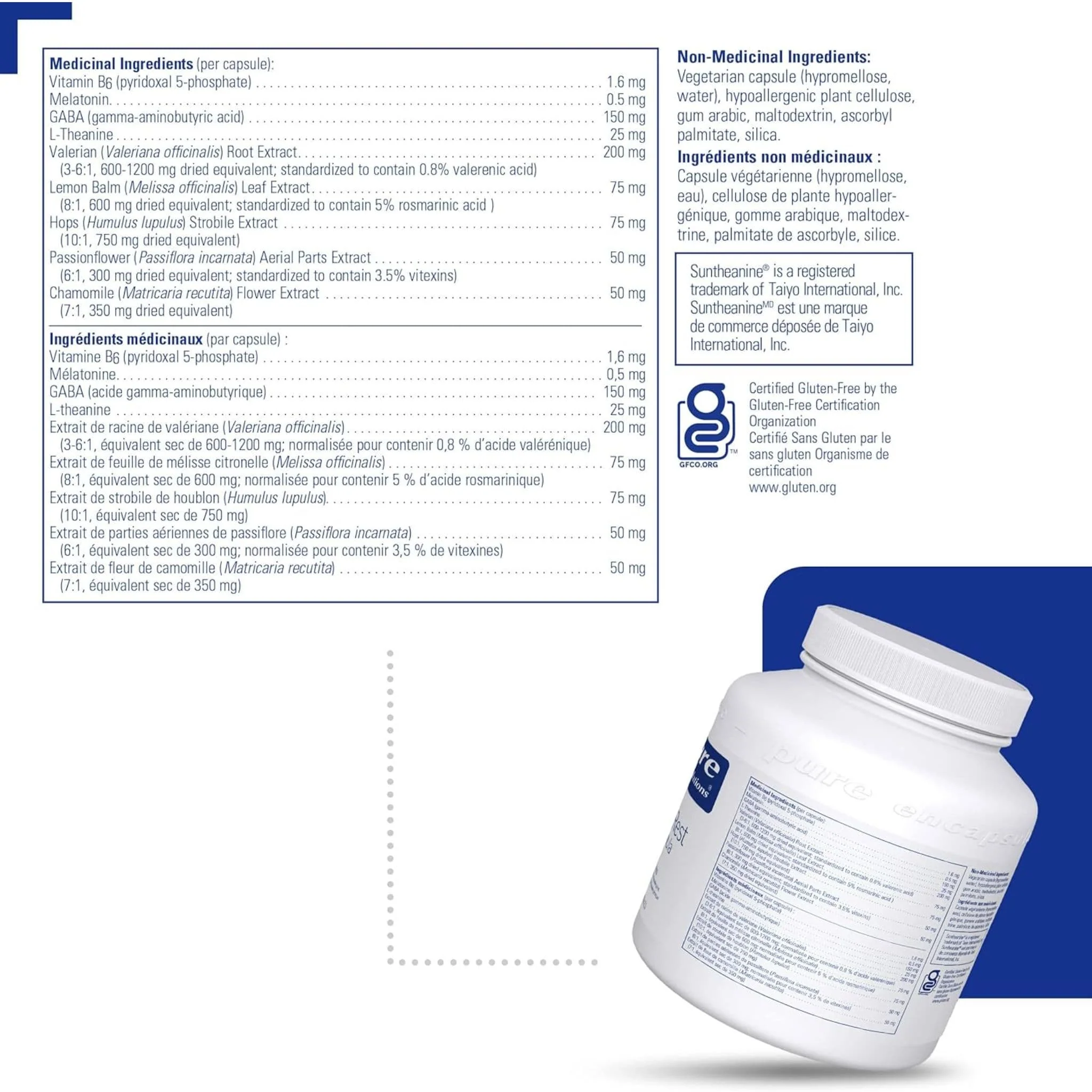 Pure Encapsulations Best-Rest Formula, Nighttime Sleep Aid with GABA, Melatonin and Calming Herbs, 120 Vegetable Capsules - Image 2