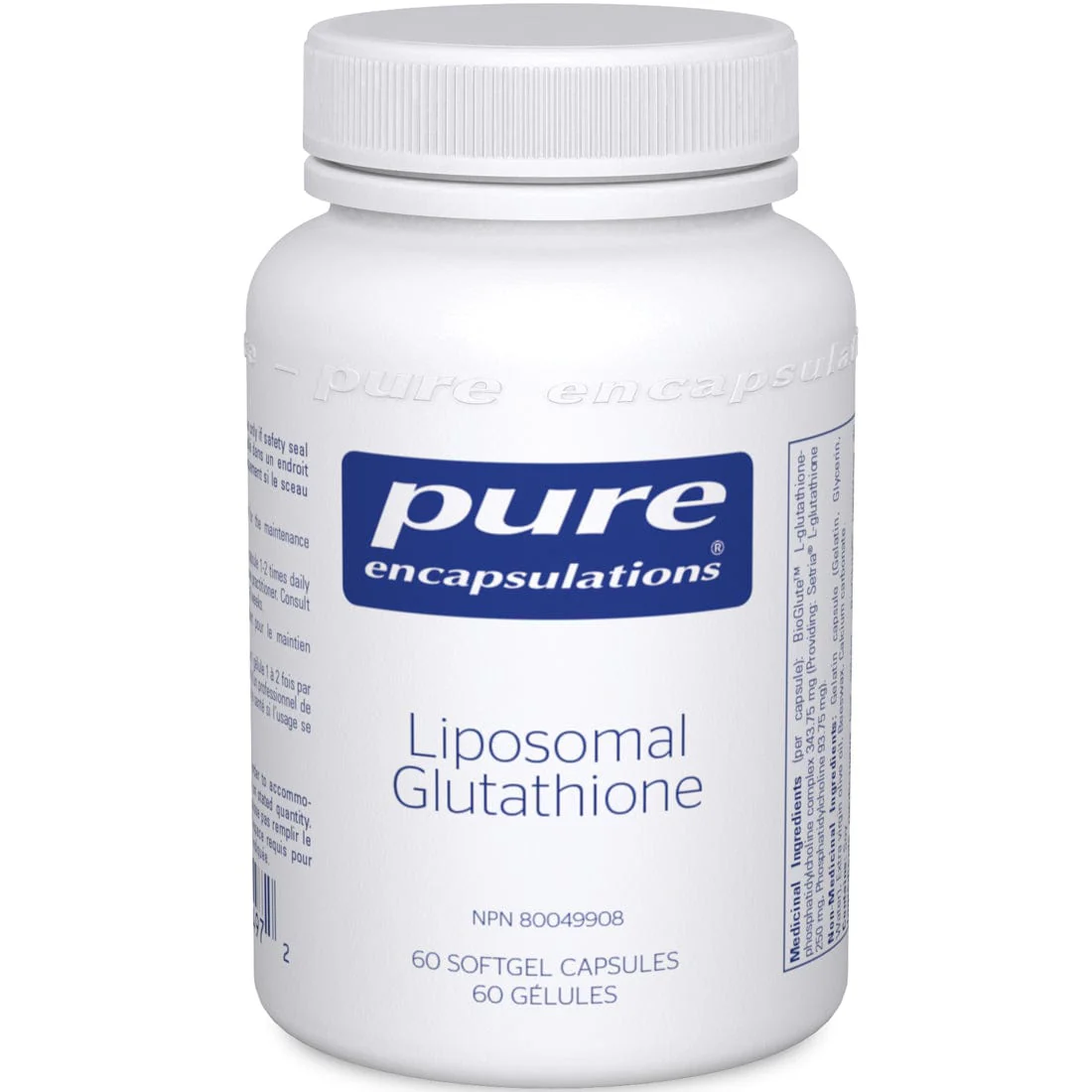 Pure Encapsulations Liposomal Glutathione 250mg Setria Glutathione with Phospholipid Complex for Optimal Absoprtion, 60 Softgels