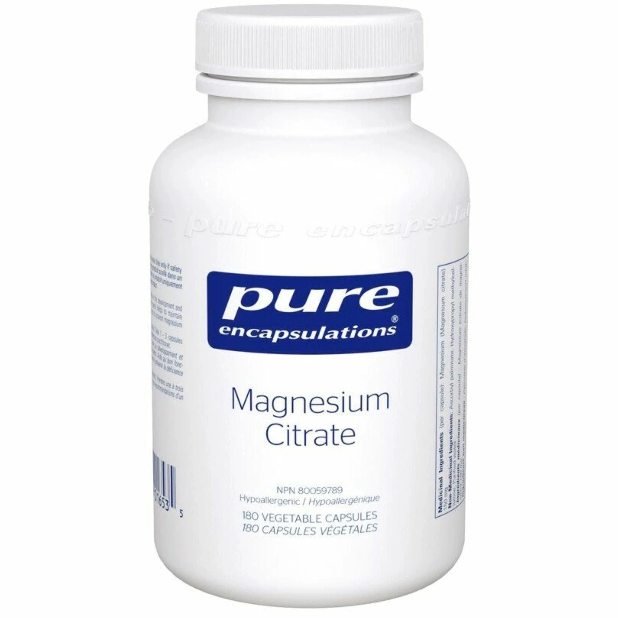 Pure Encapsulations Magnesium Citrate 150mg, 180 Vegetarian Capsules