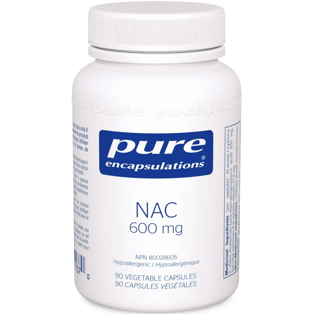 Pure Encapsulations NAC (n-acetyl-l-cysteine) 600mg