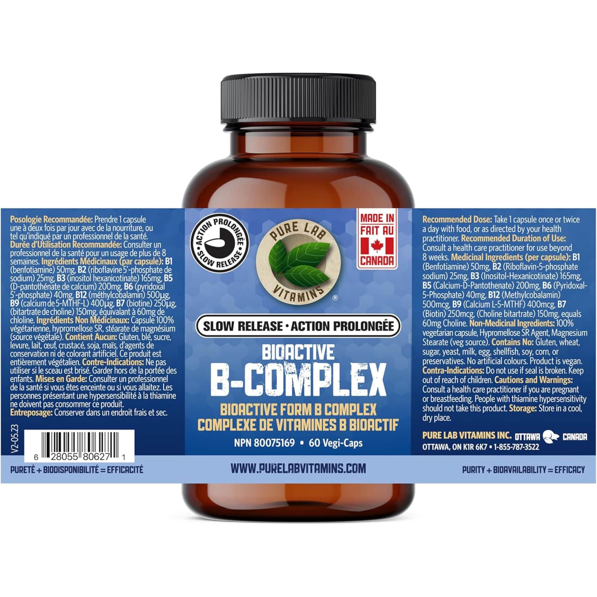 Pure Lab Vitamins Bioactive B Complex Slow Release - Image 2