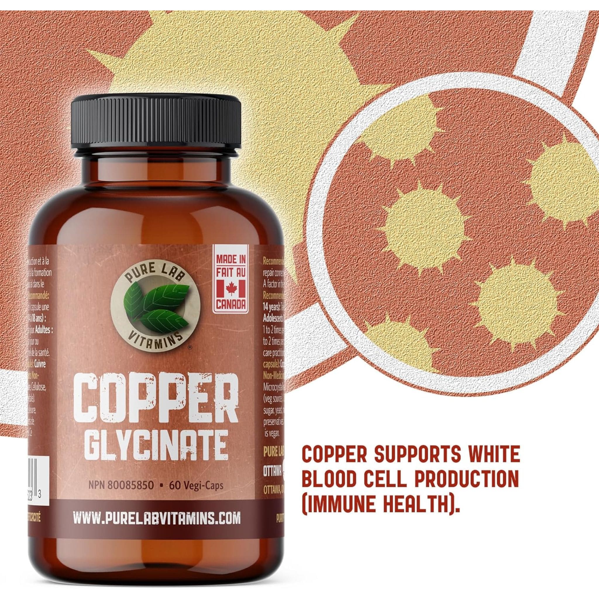 Pure Lab Vitamins Copper Glycinate 1mg, 60-150 Capsules - Image 6