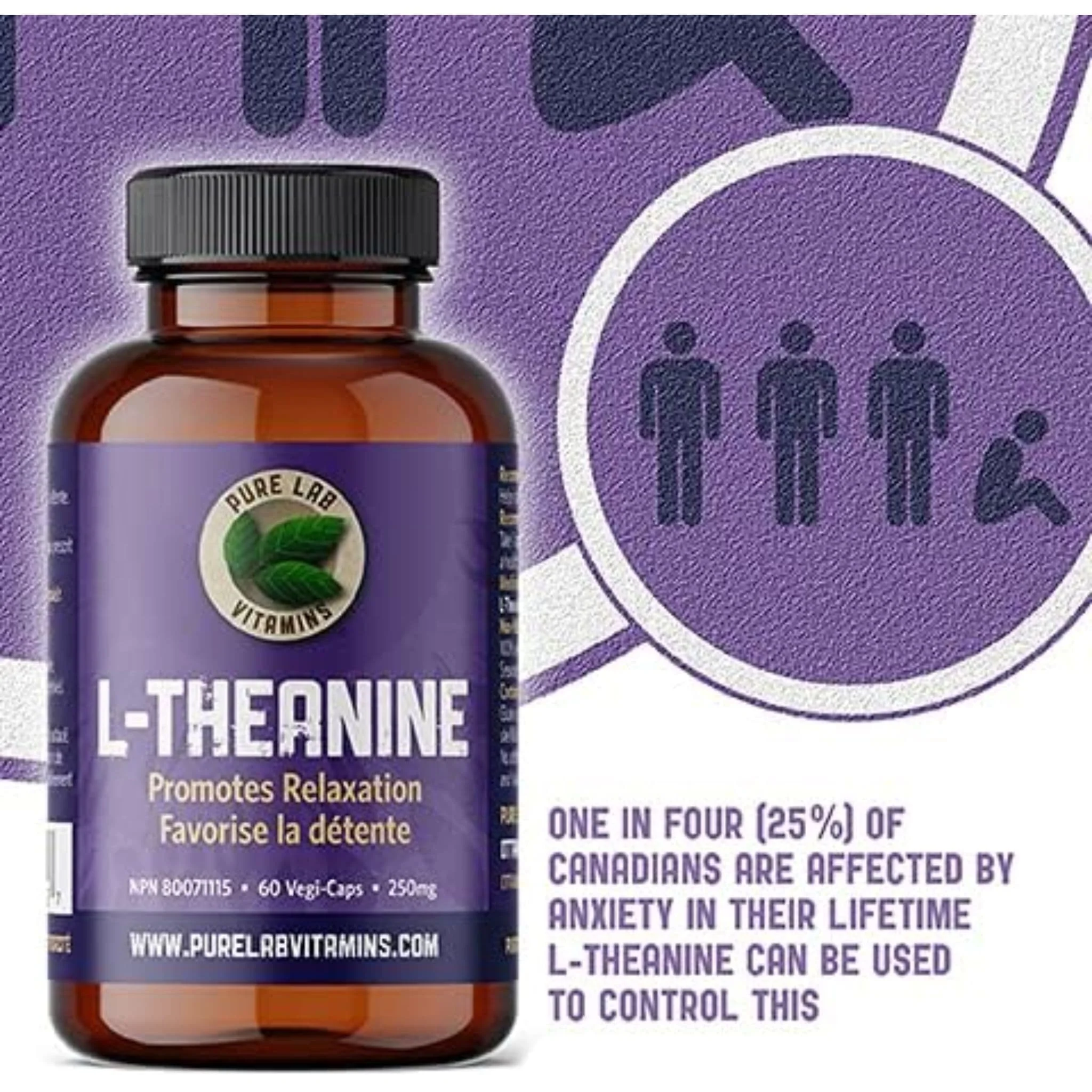 Pure Lab Vitamins L-Theanine 250mg, 60 Capsules - Image 5