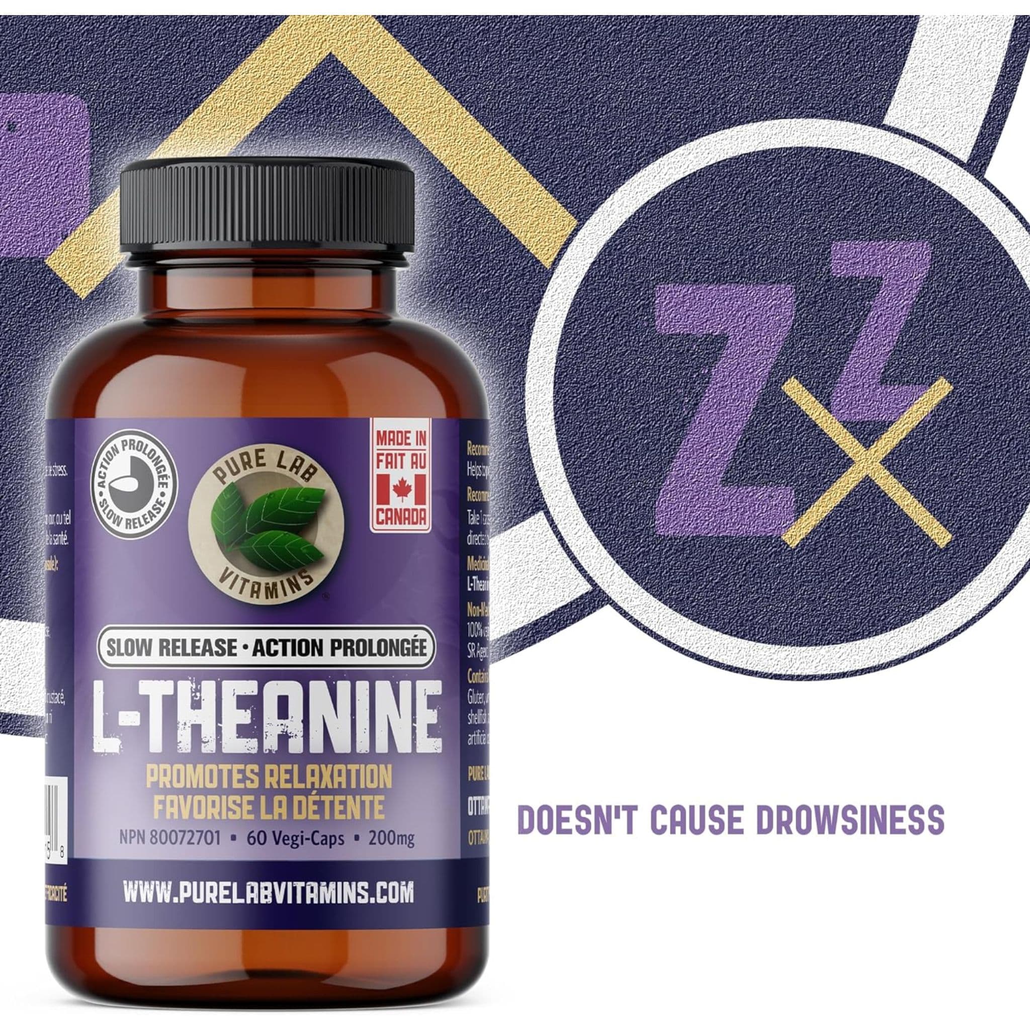 Pure Lab Vitamins L-Theanine 200mg Slow Release - Image 10