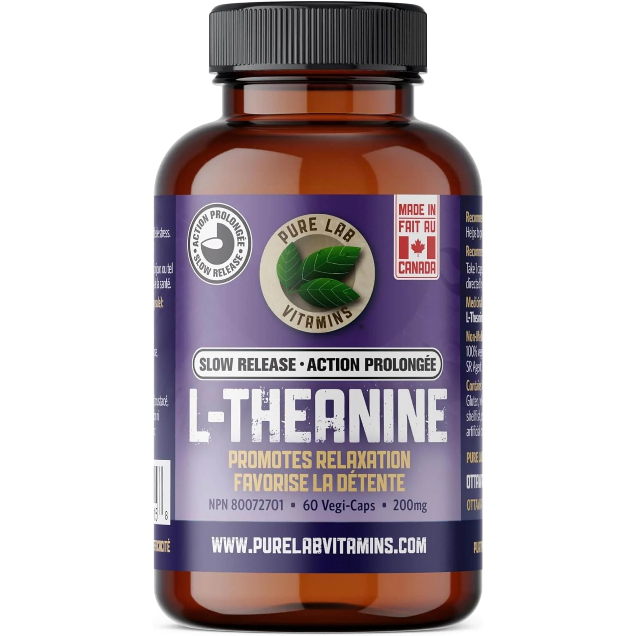 Pure Lab Vitamins L-Theanine 200mg Slow Release - Image 3