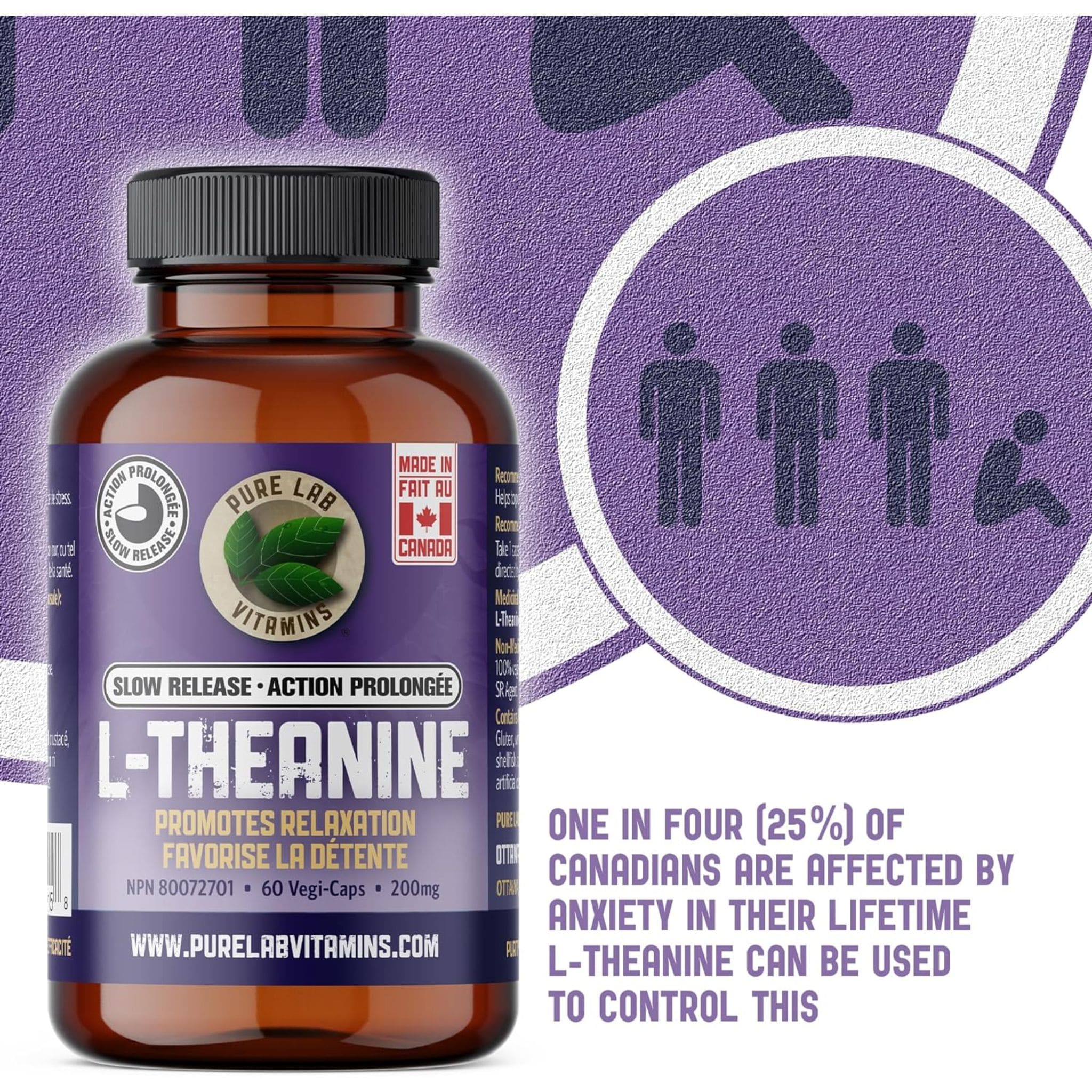 Pure Lab Vitamins L-Theanine 200mg Slow Release - Image 7