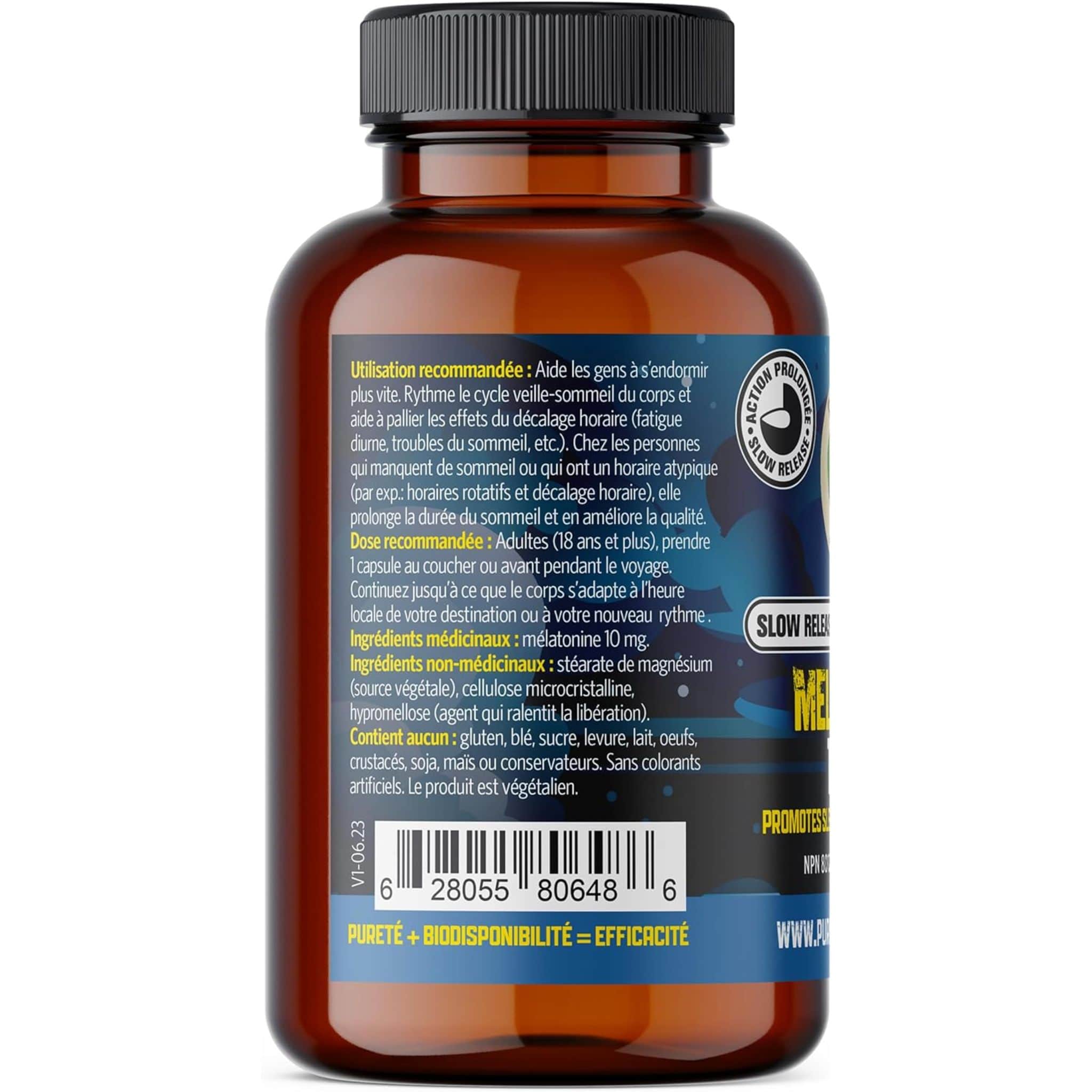 Pure Lab Vitamins Melatonin 10mg Slow Release, 60 Capsules - Image 2