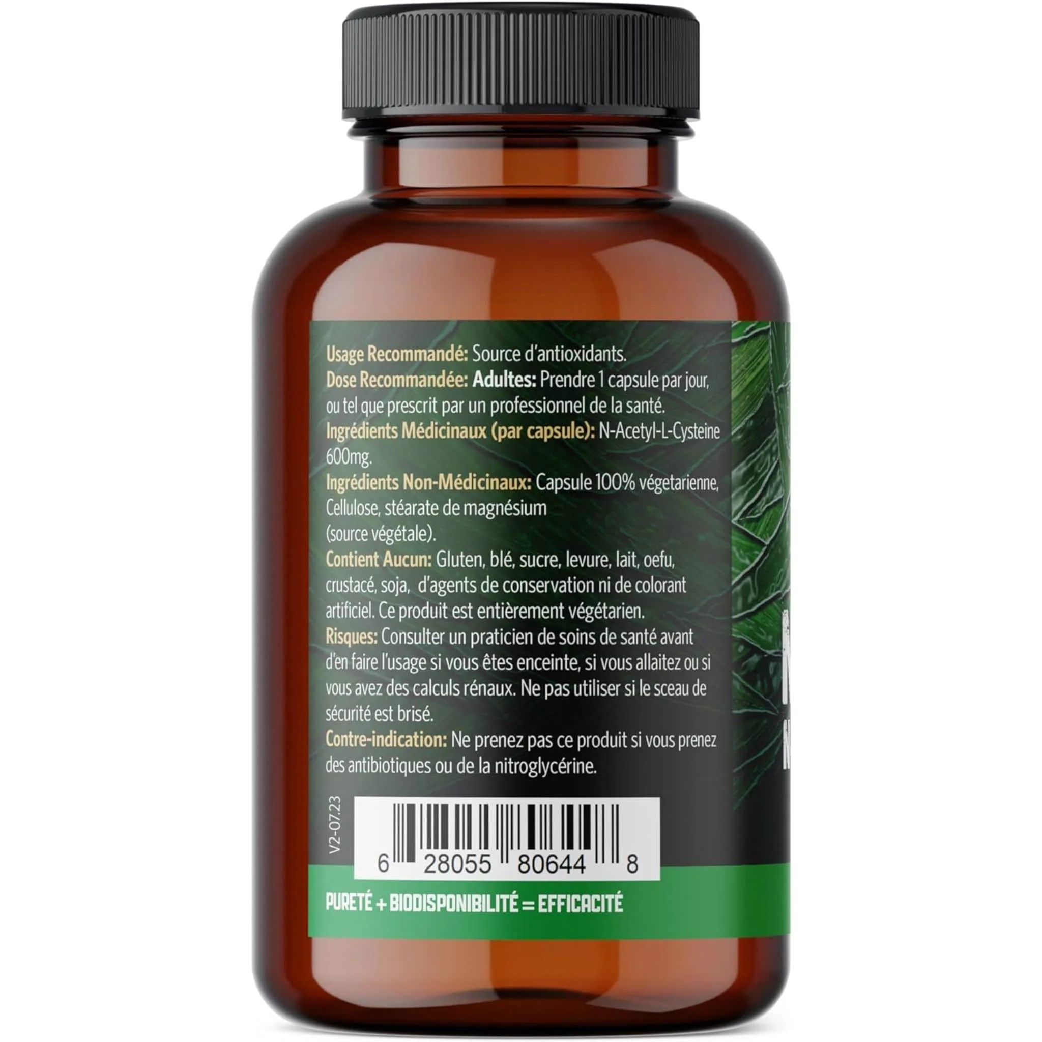 Pure Lab Vitamins NAC 600mg, 120 Vegetable Capsules - Image 2
