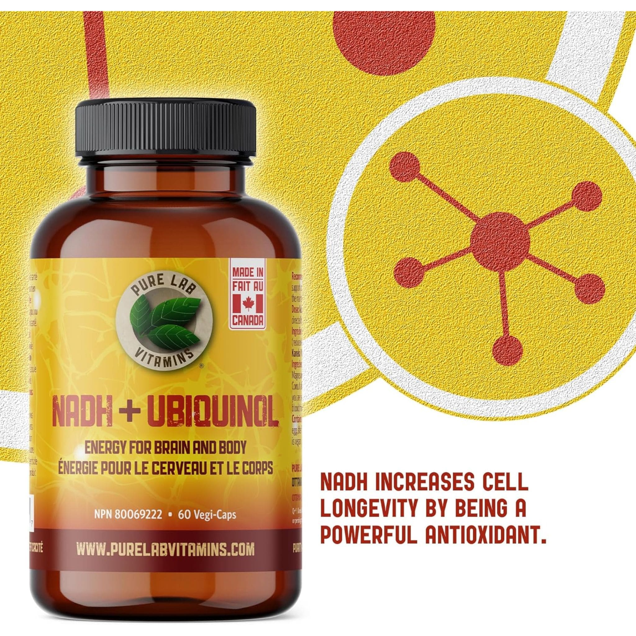 Pure Lab Vitamins NADH + Ubiquinol, 60 Capsules - Image 5