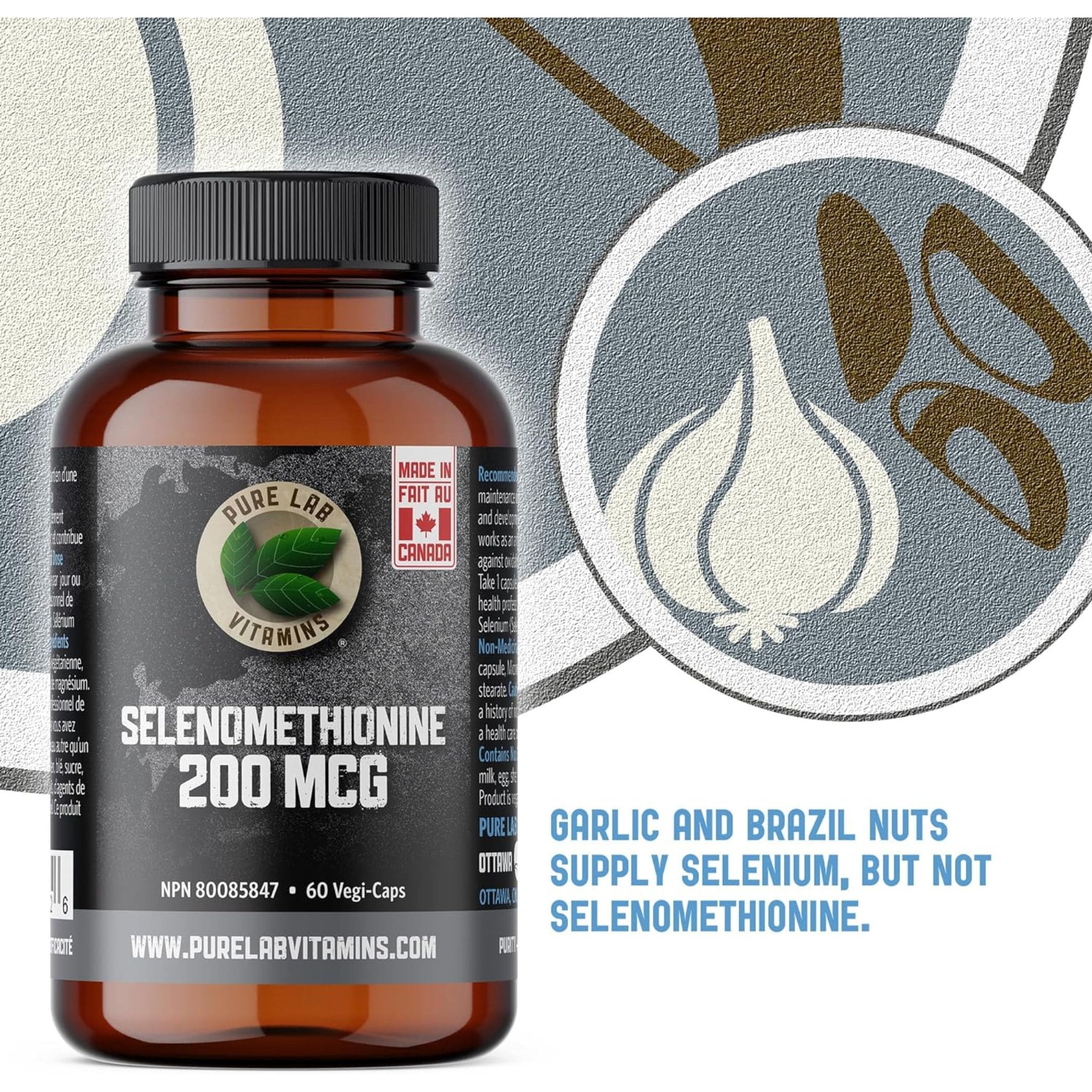Pure Lab Vitamins Selenomethionine 200mcg Selenium, Higher Bioavailability, 60 Capsules - Image 5
