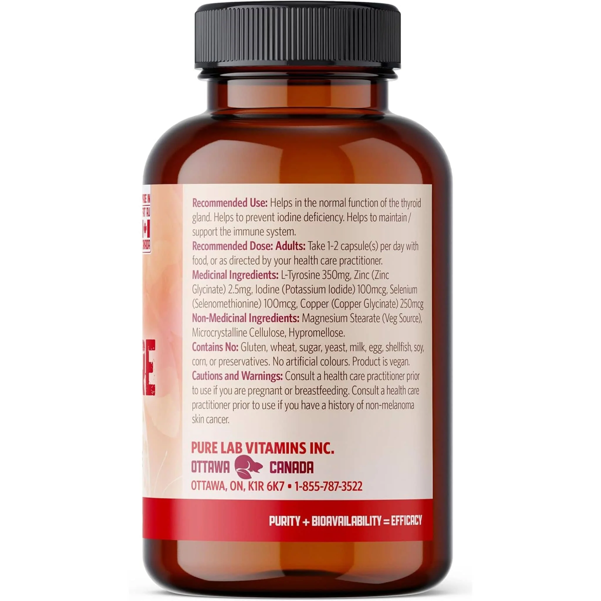 Pure Lab Vitamins ThyroPure, 120 Vegetable Capsules - Image 3