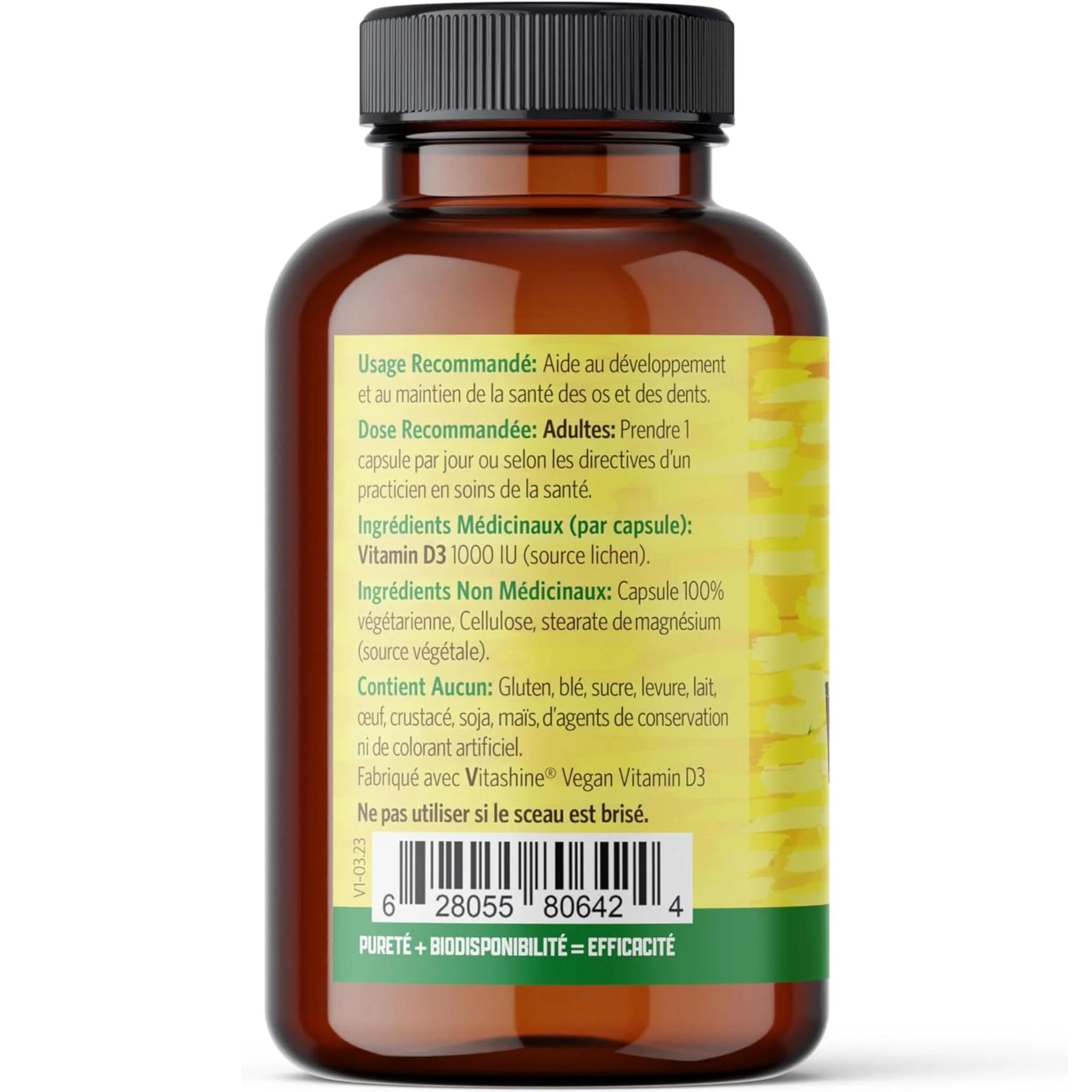 Pure Lab Vitamins Vegan Vitamins D3 1000IU, 240 Capsules - Image 2