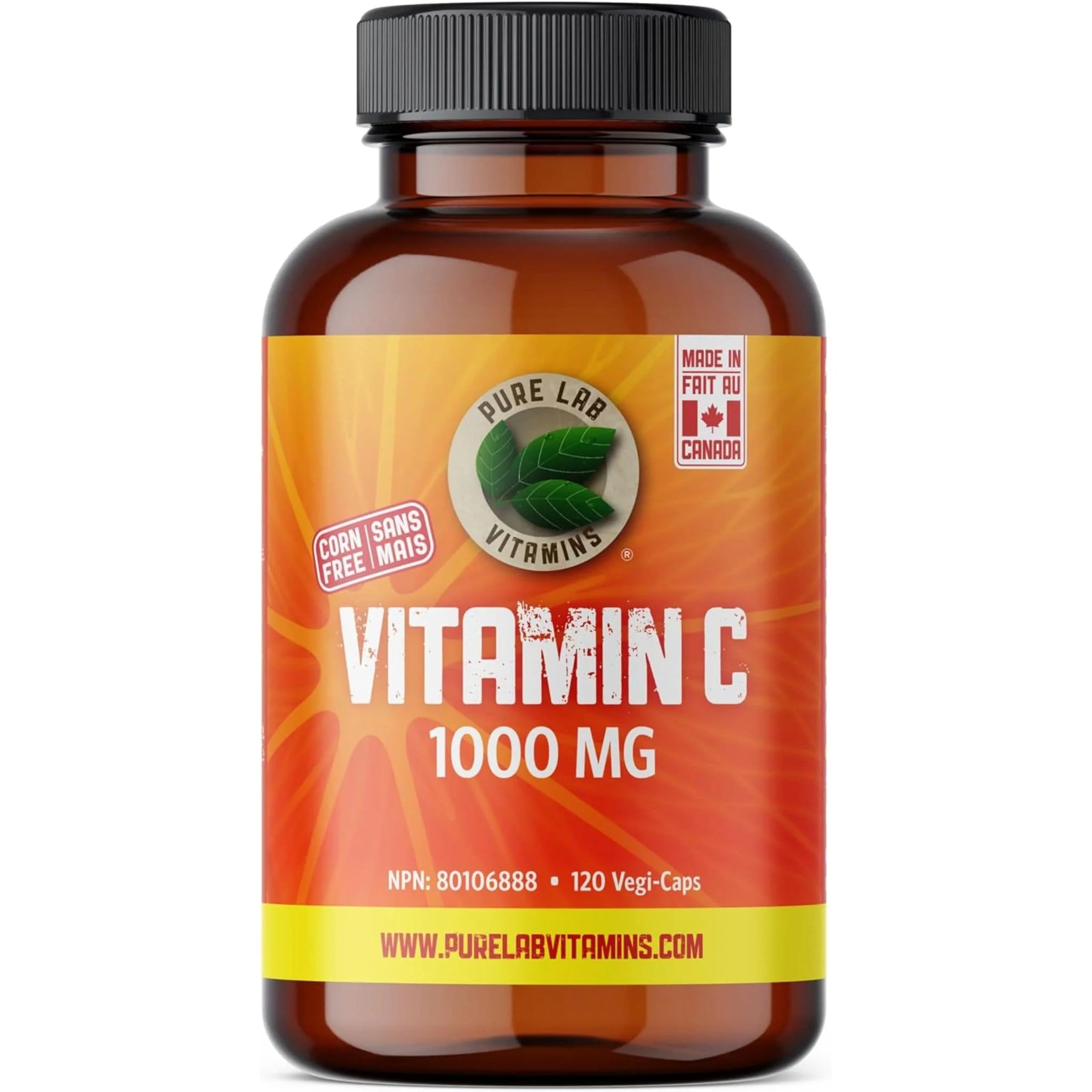 Pure Lab Vitamins Vitamin C 1000mg (Corn Free), 120 Capsules