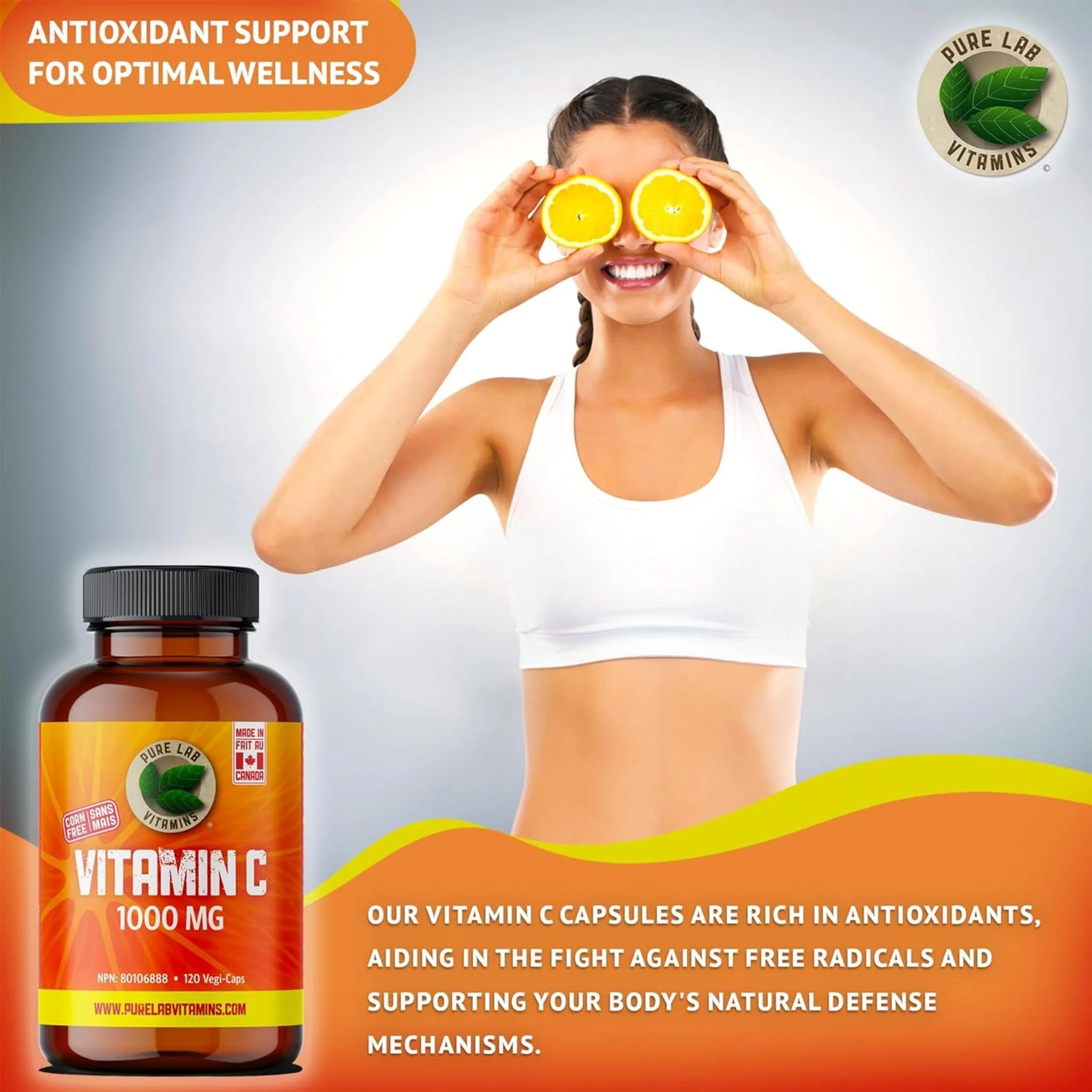 Pure Lab Vitamins Vitamin C 1000mg (Corn Free), 120 Capsules - Image 4