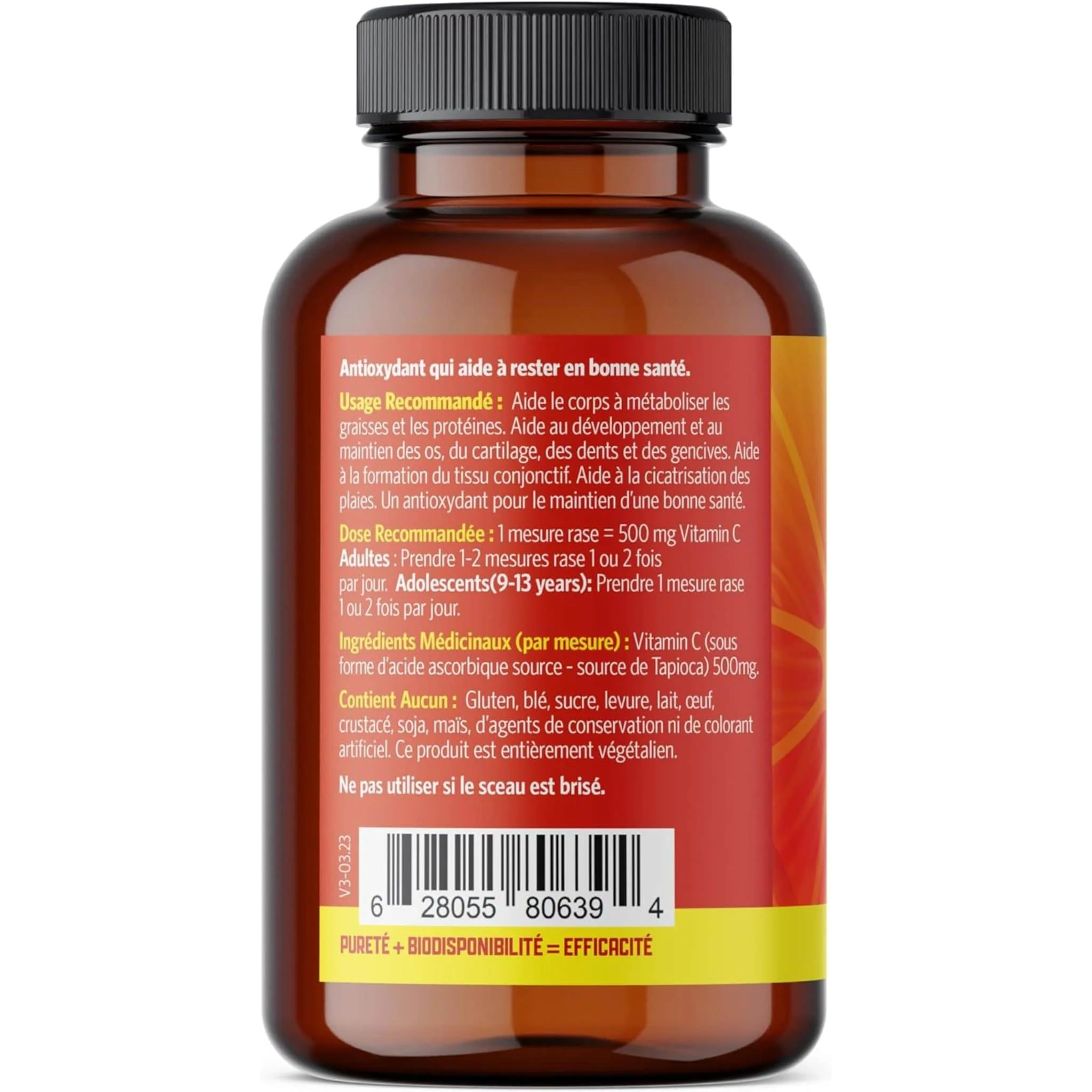 Pure Lab Vitamins Vitamin C Powder, Corn Free, 250g - Image 3