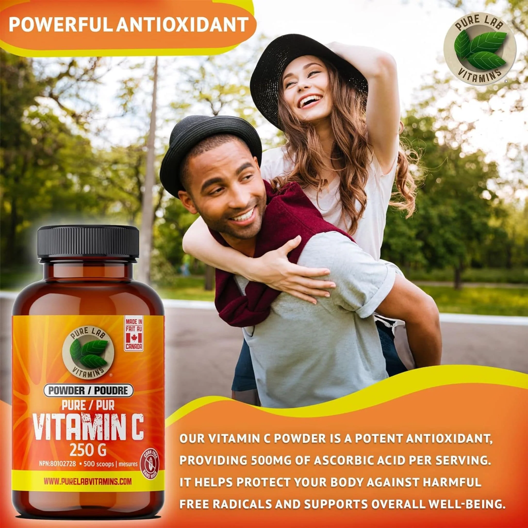 Pure Lab Vitamins Vitamin C Powder, Corn Free, 250g - Image 5