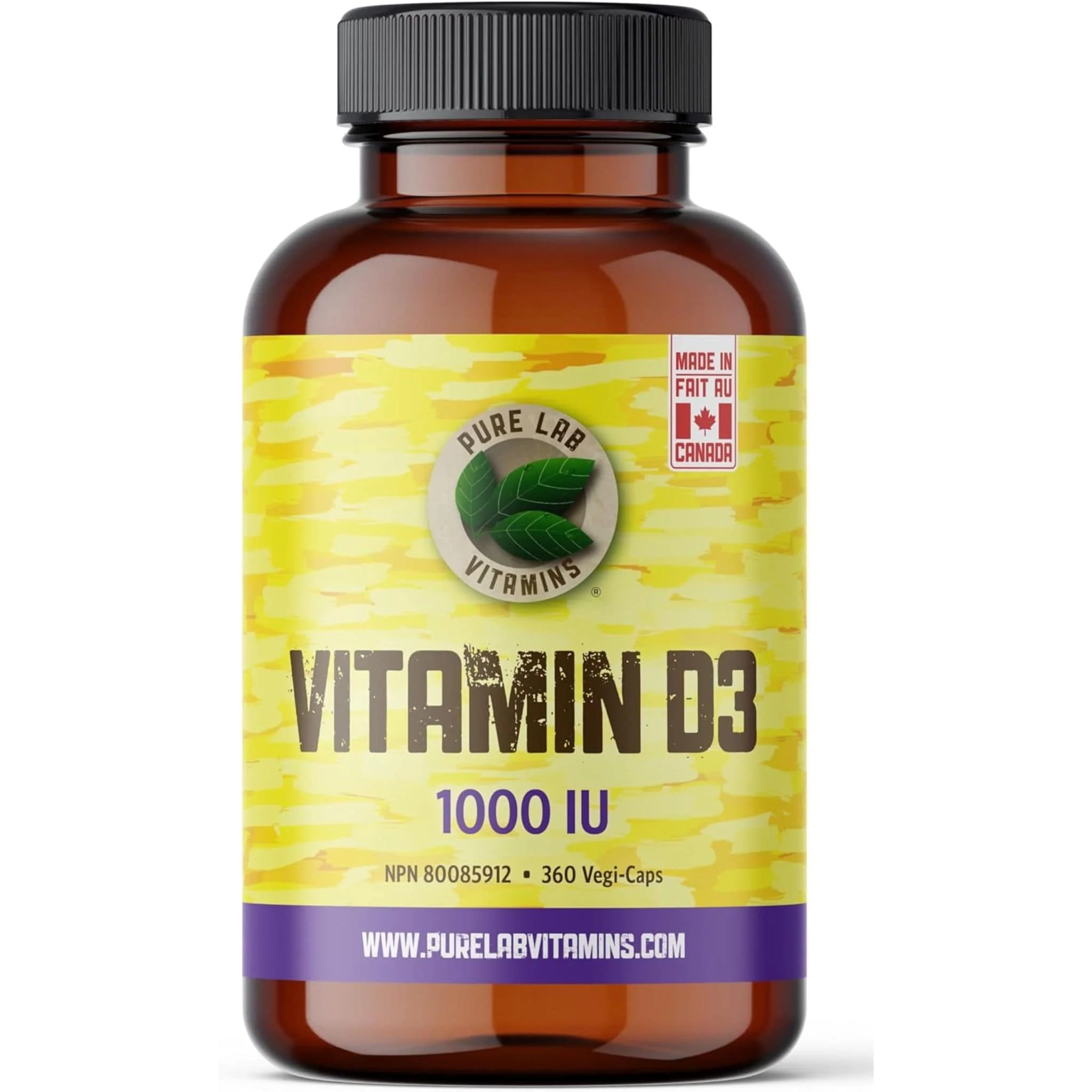 Pure Lab Vitamins Vitamin D3 1000IU, 360 Capsules
