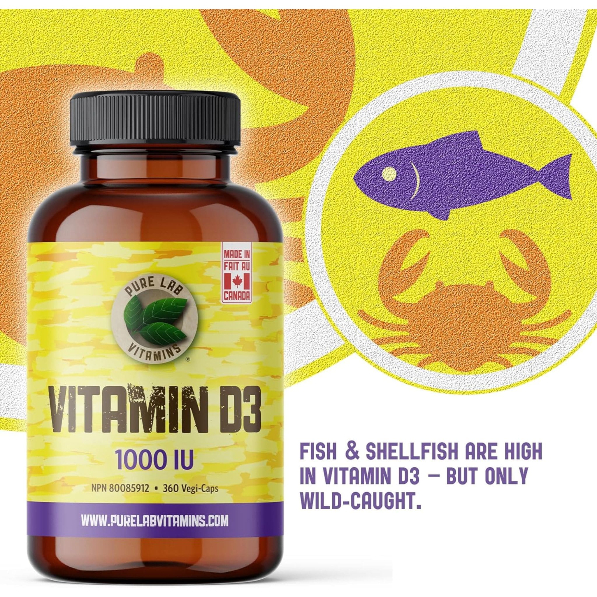 Pure Lab Vitamins Vitamin D3 1000IU, 360 Capsules - Image 6