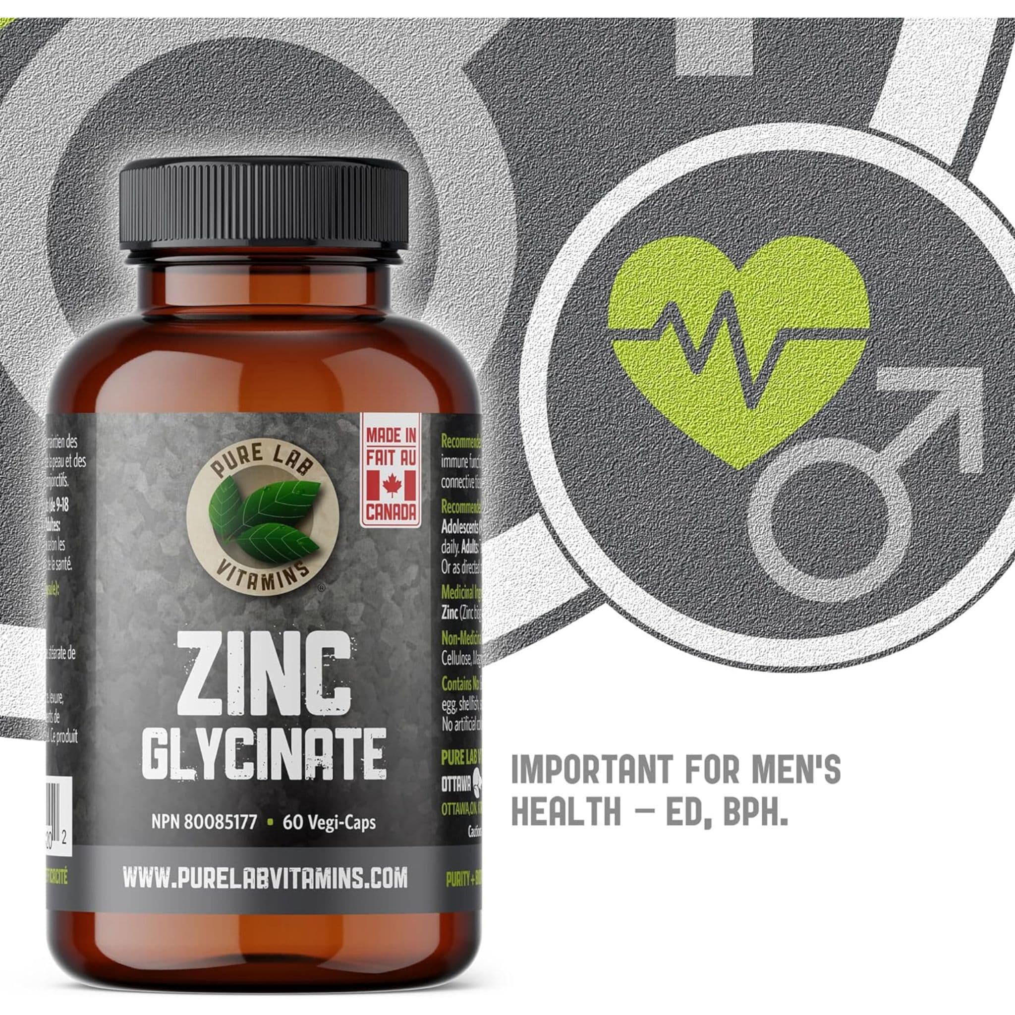 Pure Lab Vitamins Zinc Glycinate 23mg, 60 Capsules - Image 5
