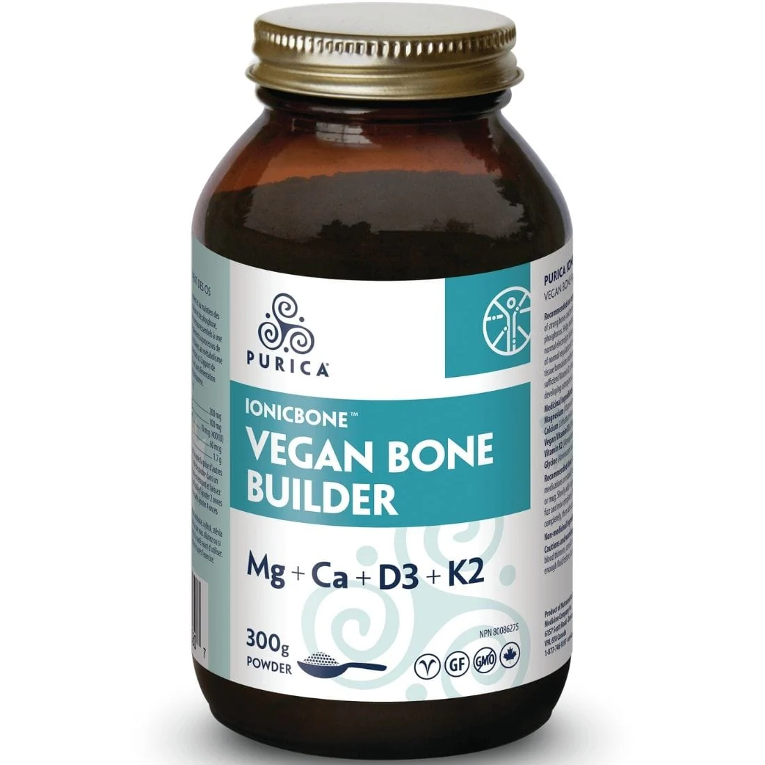Purica Vegan Bone Builder Powder, Magnesium, Calcium, Vitamin D3, Vitamin K2, Delicious Flavour, 150g-300g - Image 2