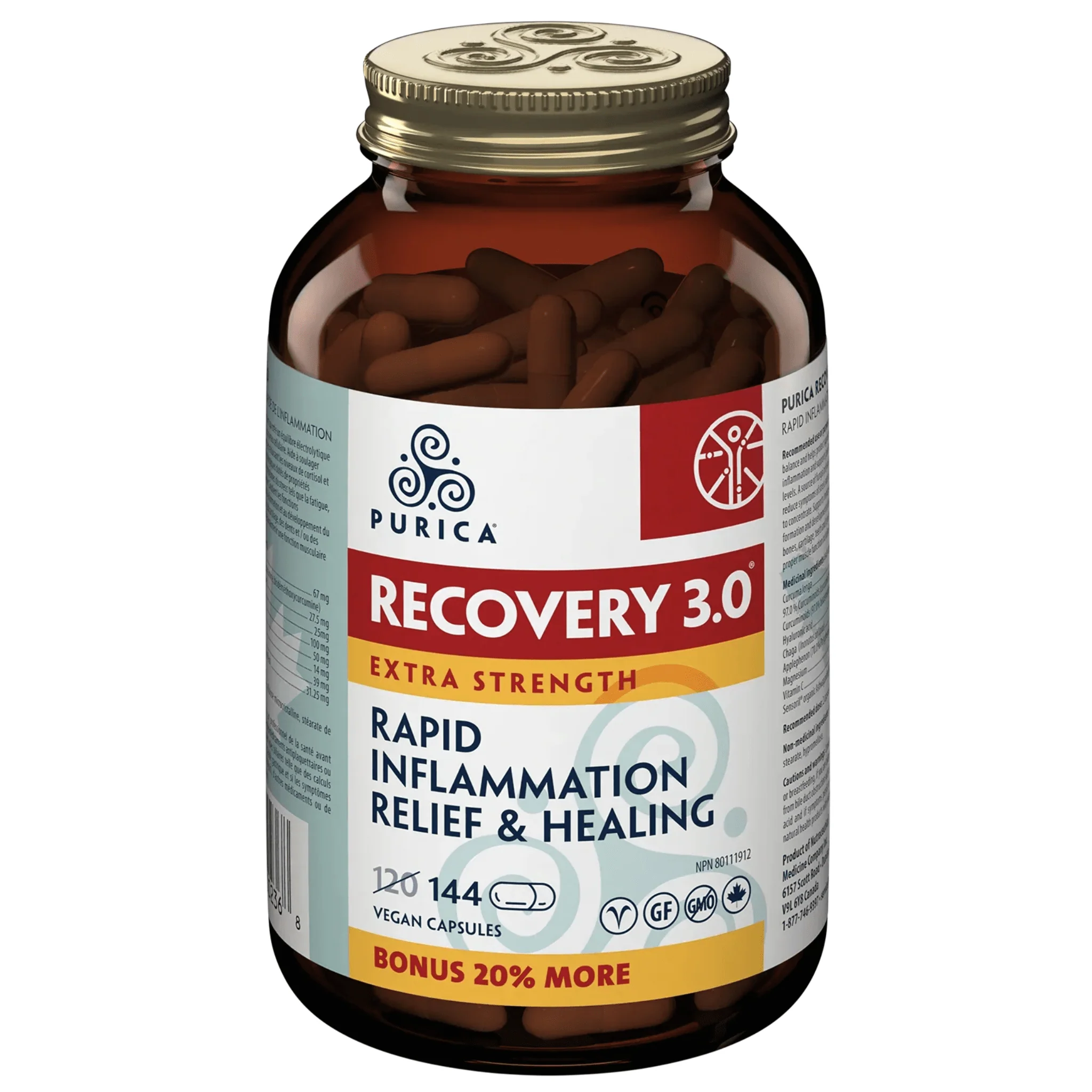 Purica Recovery 3.0 Extra Strength Capsules, Rapid Inflammation and Joint Healing - Image 2