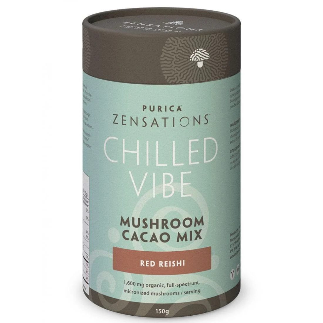 Purica Zensations Chilled Vibe Red Reishi Mushroom Cacao Drink Mix, 150g