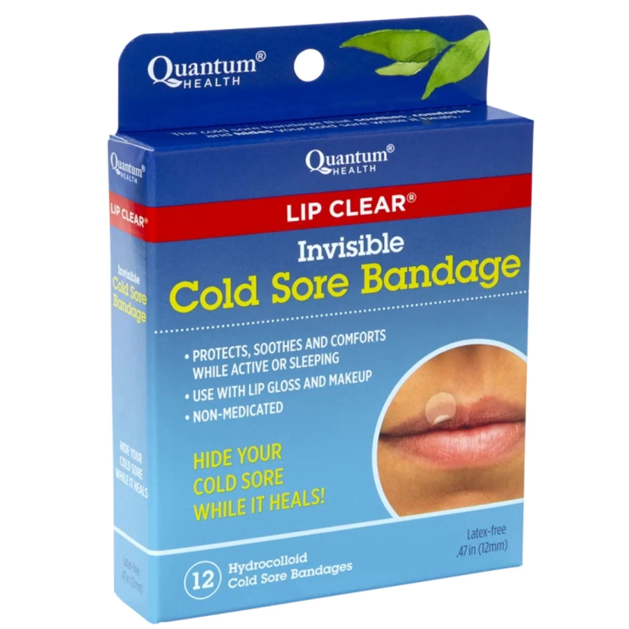 Quantum Health Lip Clear Invisible Cold Sore Bandage, 12 Bandages