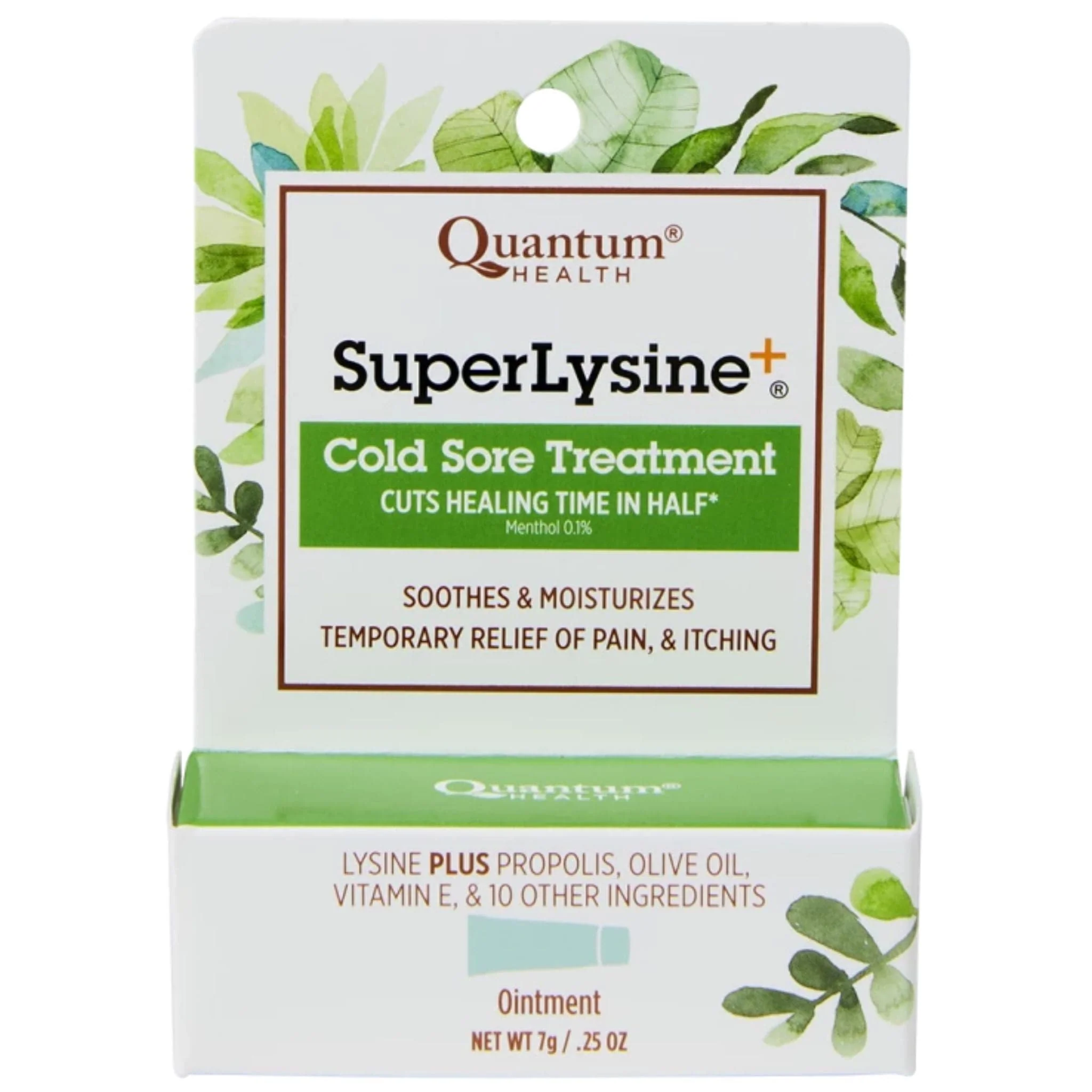 Quantum Health Super Lysine+ Cold Sore Ointment, Cuts healing time in half, 7g