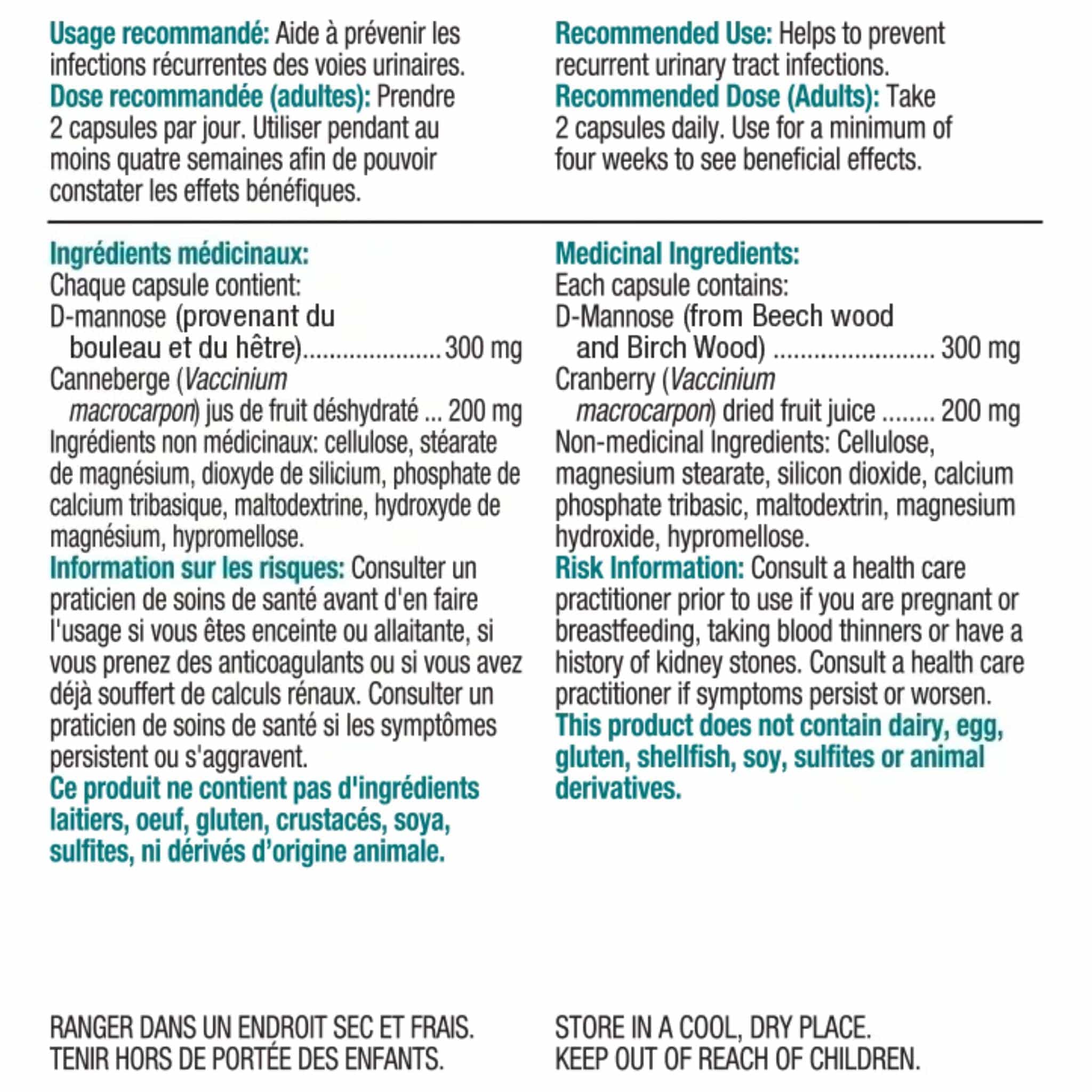 Quest D-Mannose 300mg with Cranberry 200mg, Helps Prevent Recurrent UTIs and Supports Urinary Tract Health, 60 Vegetable Capsules - Image 3