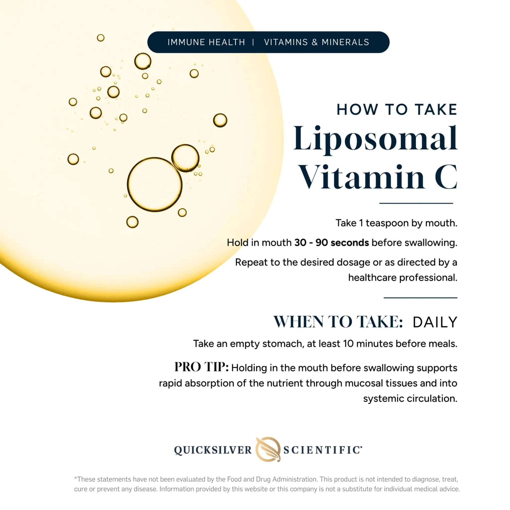 Quicksilver Scientific Liposomal Vitamin C Liquid, 120ml - Image 2