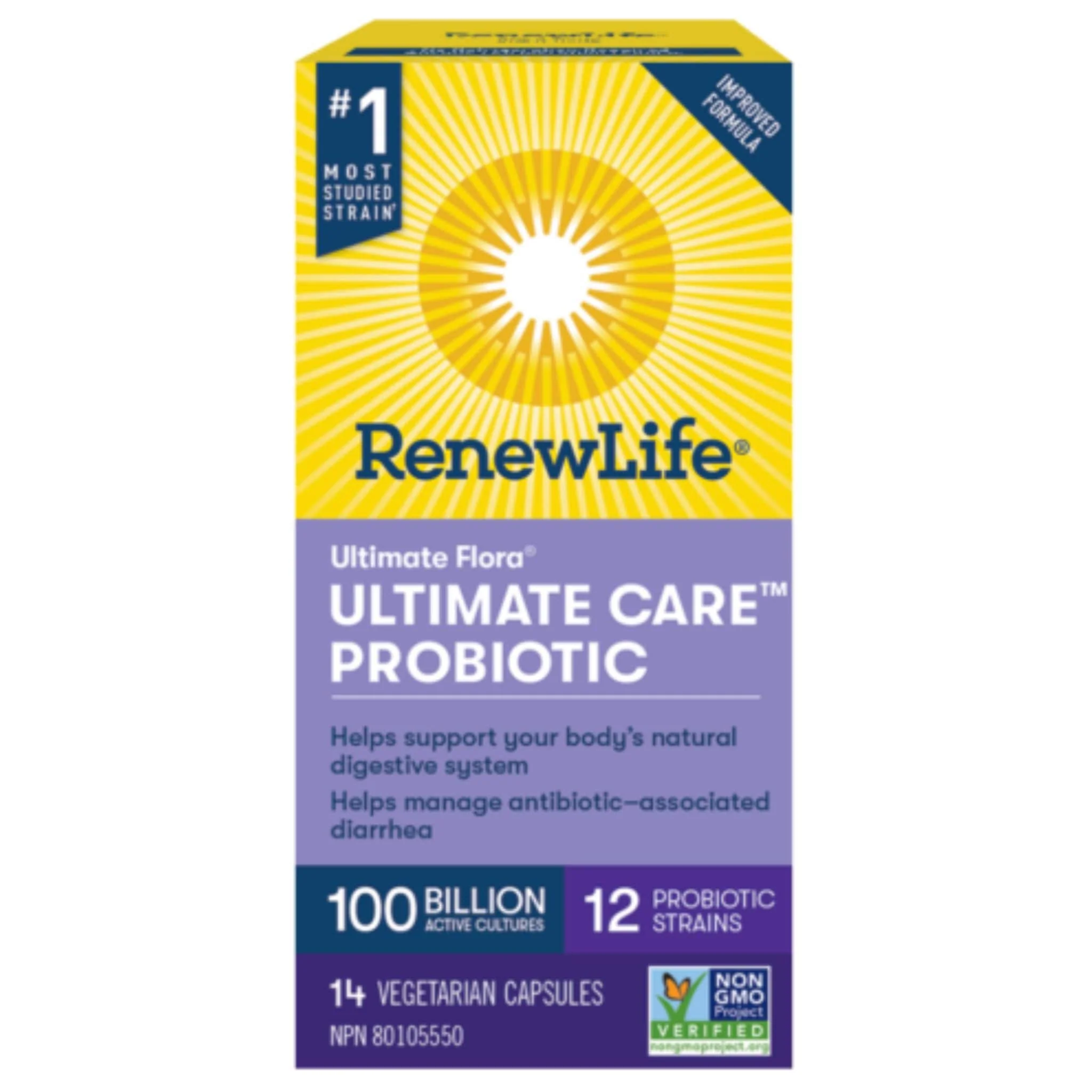 Renew Life Ultimate Flora Ultimate Care Probiotic 100 Billion Active Cultures (Formerly Ultimate Flora Ultra Potent)