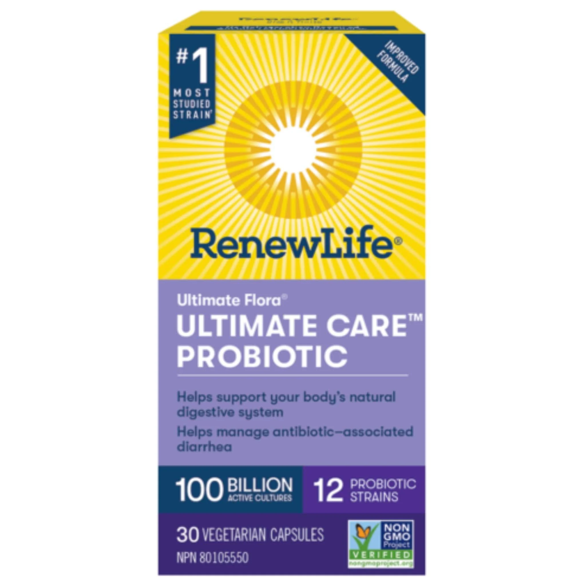 Renew Life Ultimate Flora Ultimate Care Probiotic 100 Billion Active Cultures (Formerly Ultimate Flora Ultra Potent) - Image 2