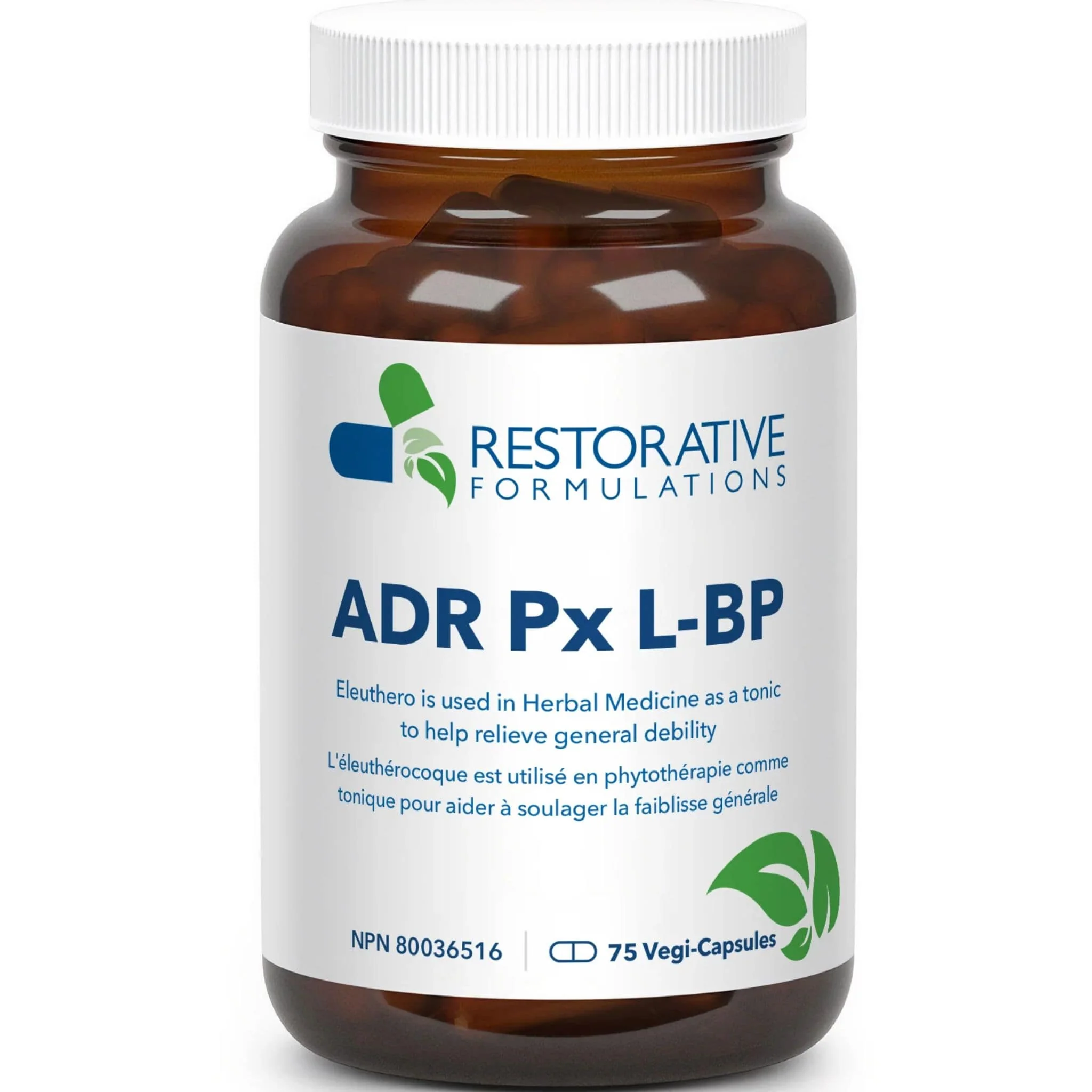 Restorative Formulations Adrenal Px L-BP Capsules, 75 Vegetable Capsules