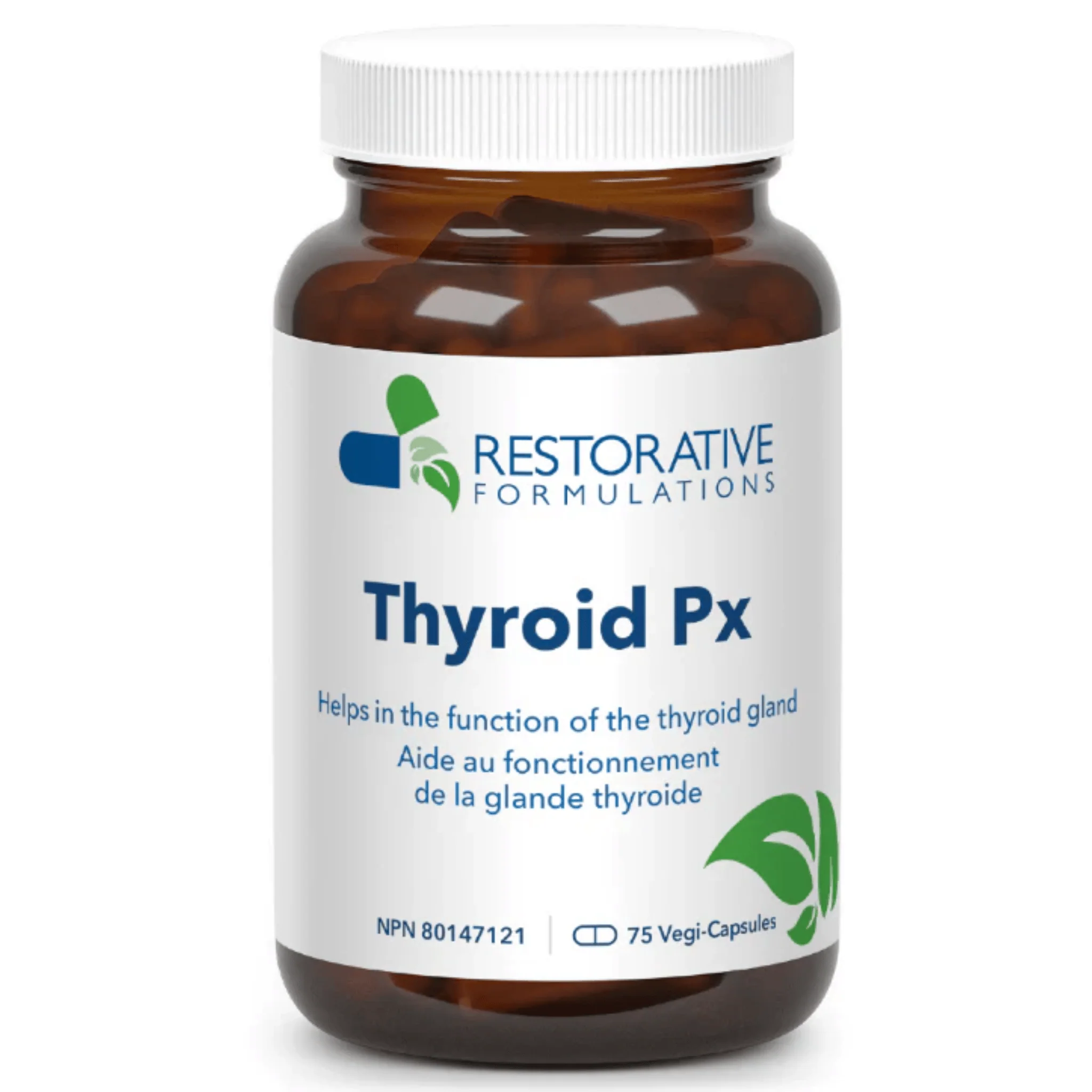 Restorative Formulations Thyroid Px, Thyroid Support with Iodine, Selenium and Ashwagandha, 75 Vegetable Capsules